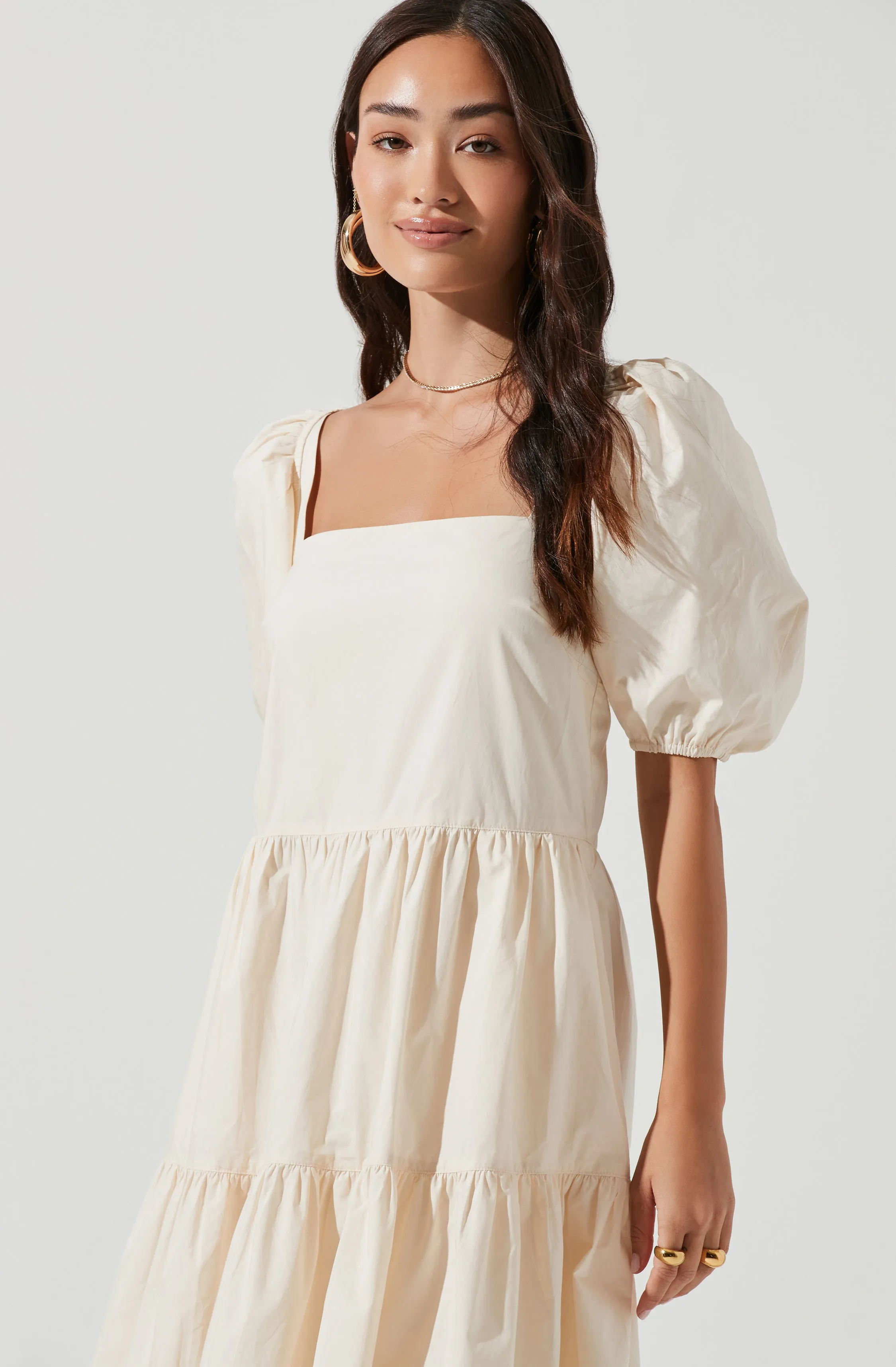 Ilana Puff Sleeve Tiered Midi Dress sold by Astr product image thumbnail 2