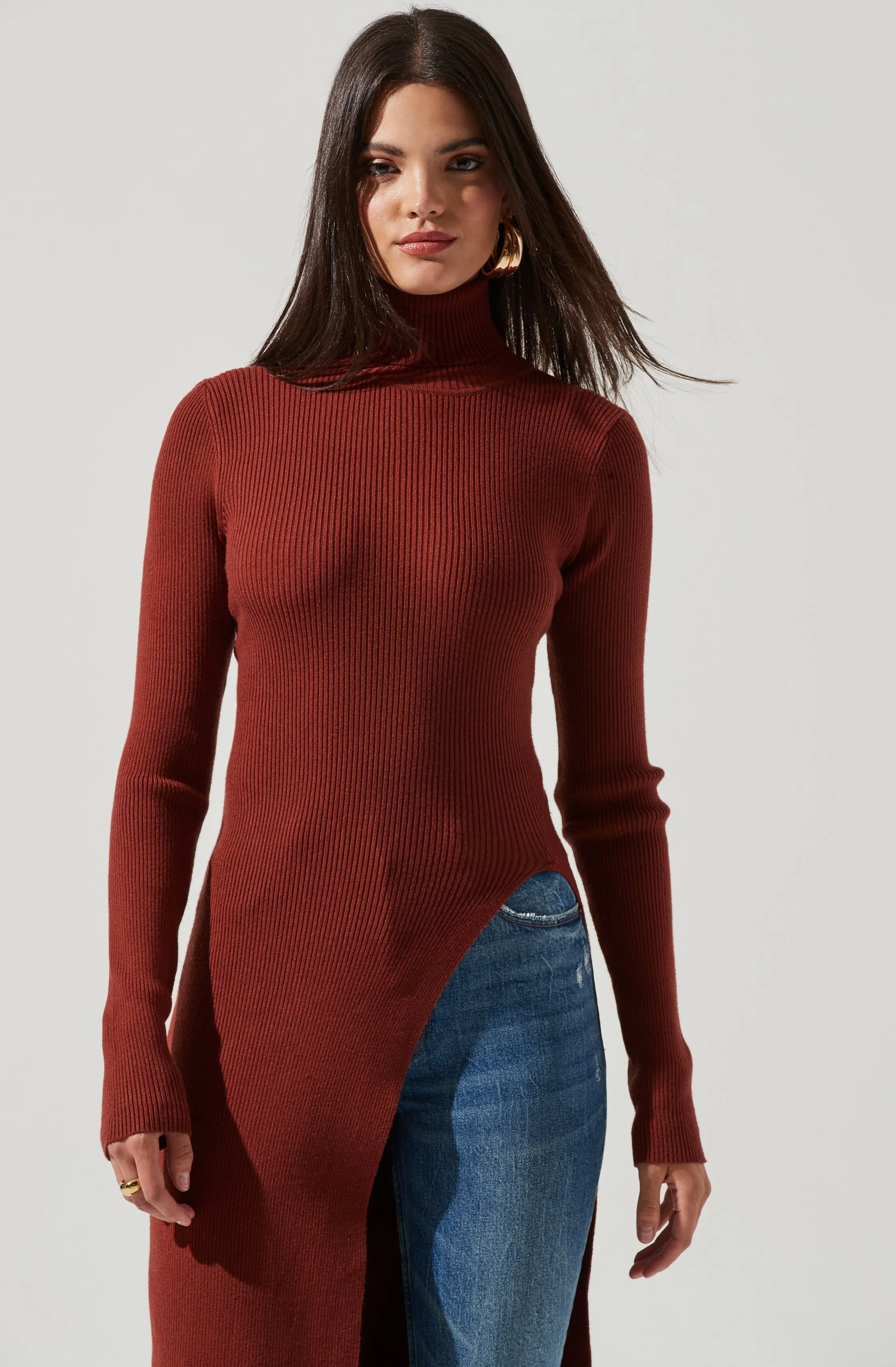 Hi Slit Turtleneck Sweater sold by Astr product image thumbnail 3