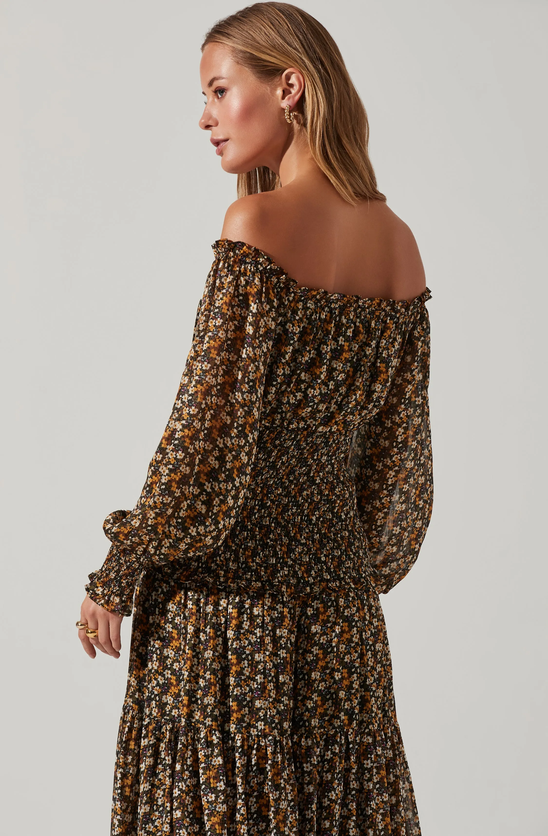 Embrey Floral Off Shoulder Maxi Dress sold by Astr product image thumbnail 3