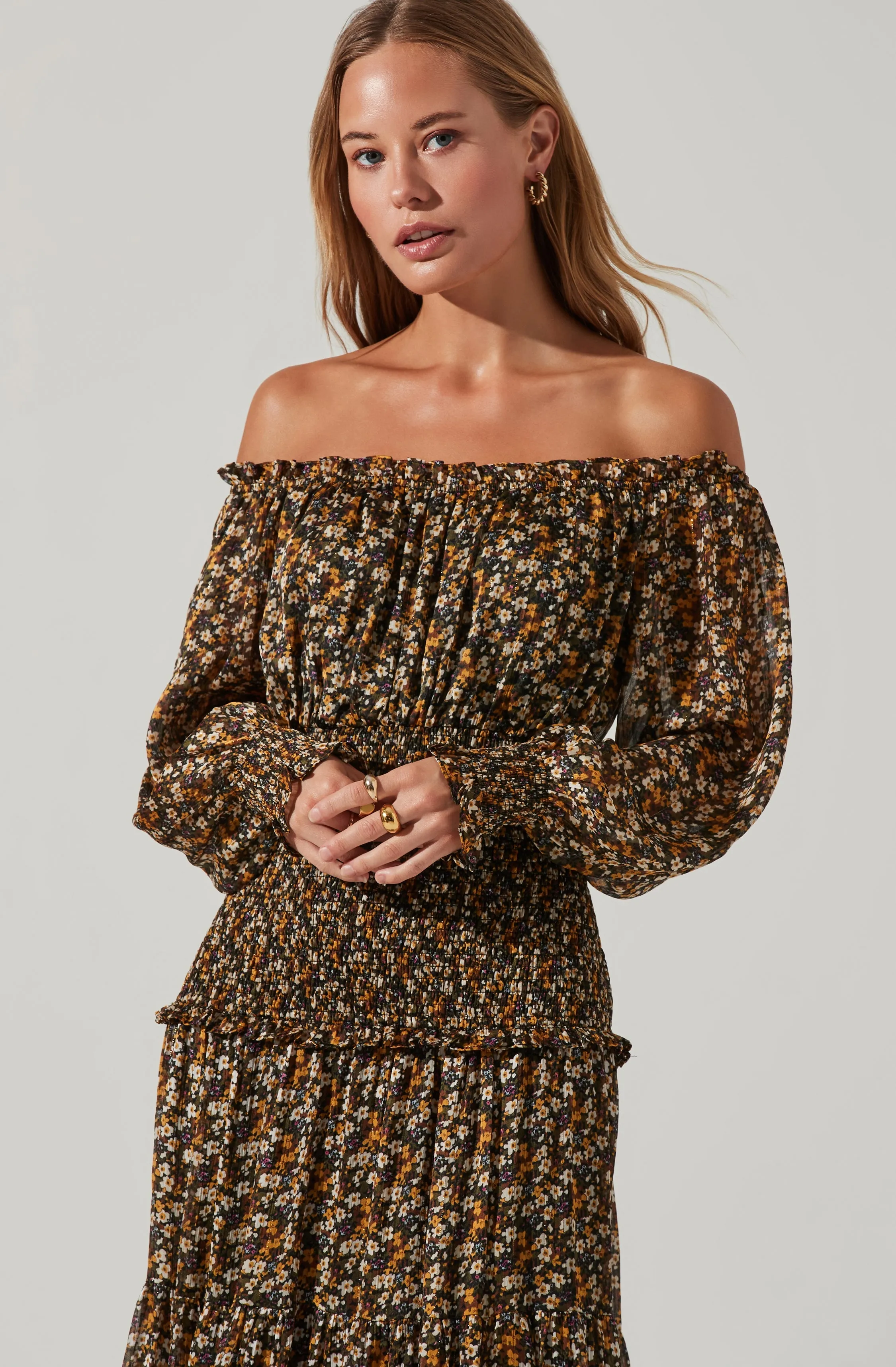 Embrey Floral Off Shoulder Maxi Dress sold by Astr product image thumbnail 2