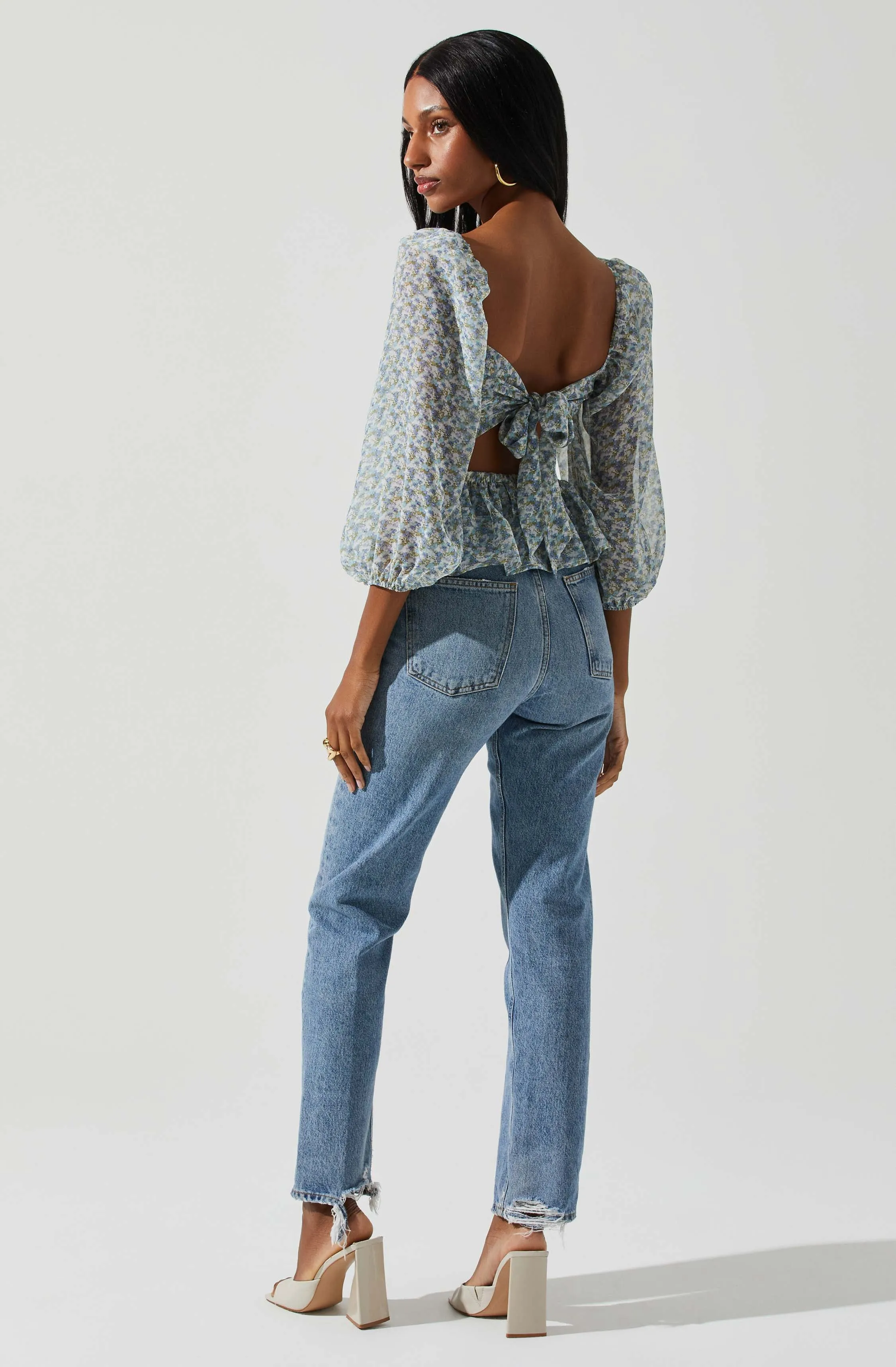 Floral Smocked Tie Back Top sold by Astr product image thumbnail 5