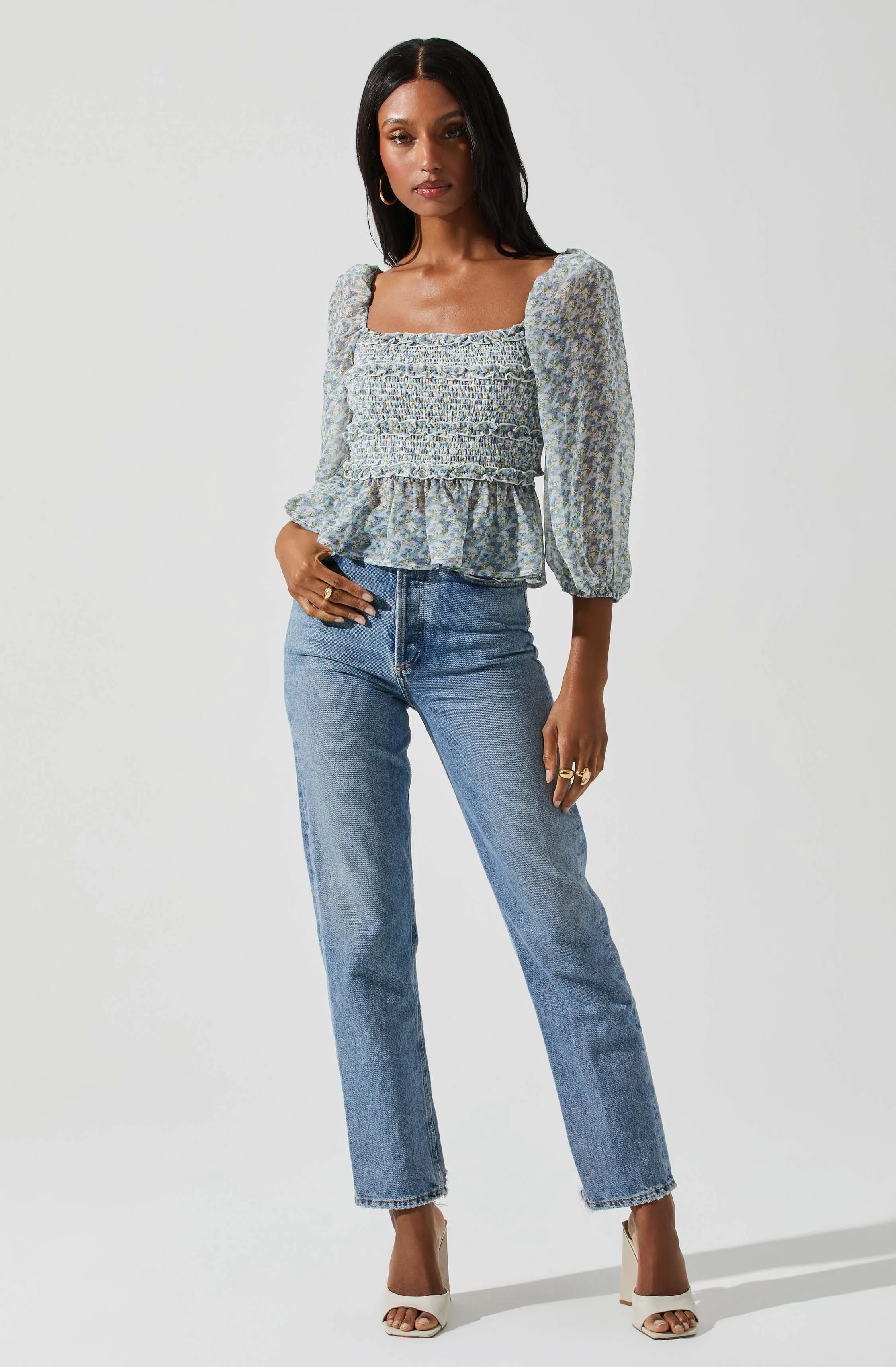 Floral Smocked Tie Back Top sold by Astr product image thumbnail 2