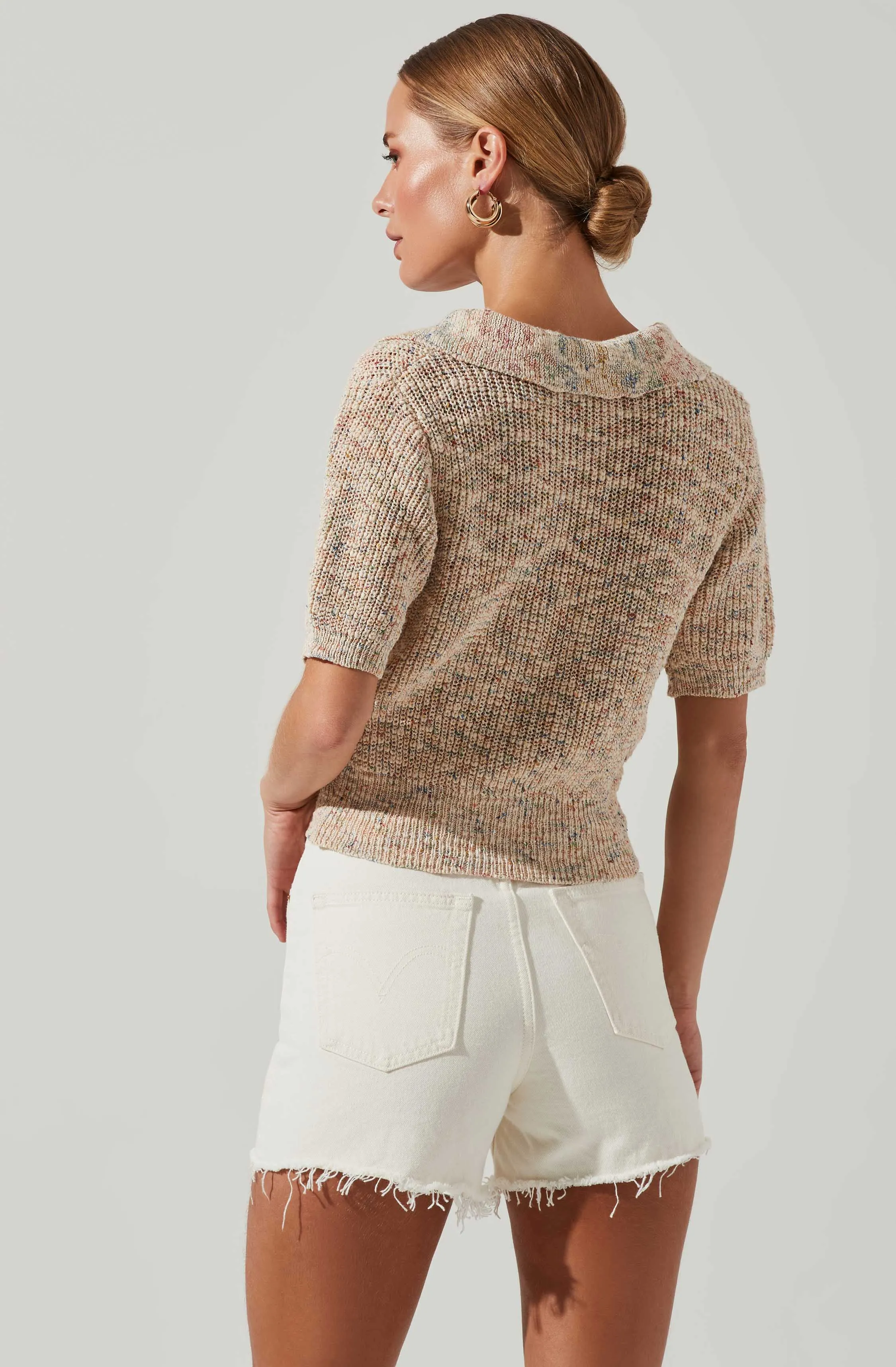 Cambria Collared Short Sleeve Knit Sweater sold by Astr product image thumbnail 4