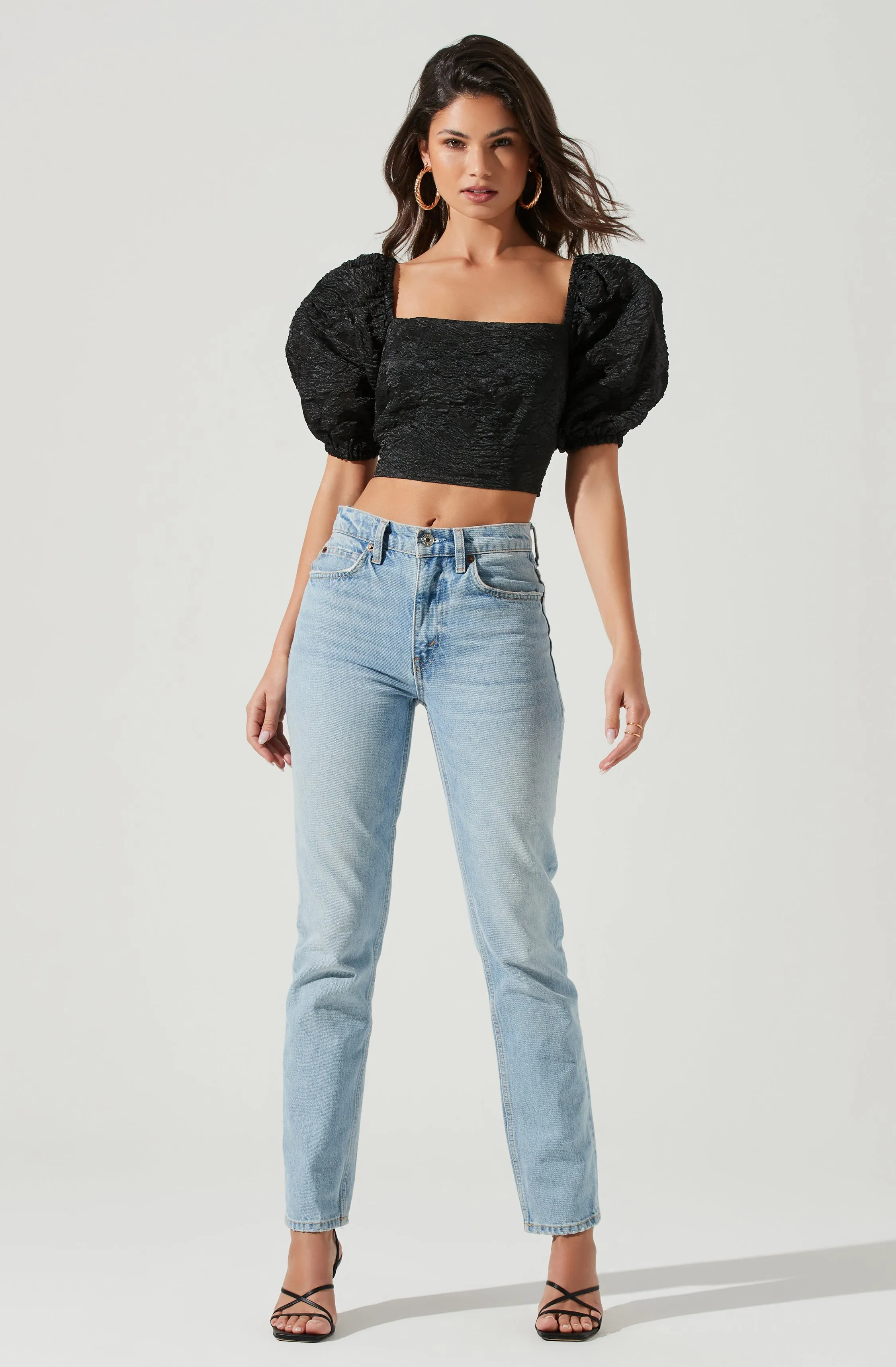 Tassia Jacquard Puff Sleeve Top sold by Astr product image thumbnail 3