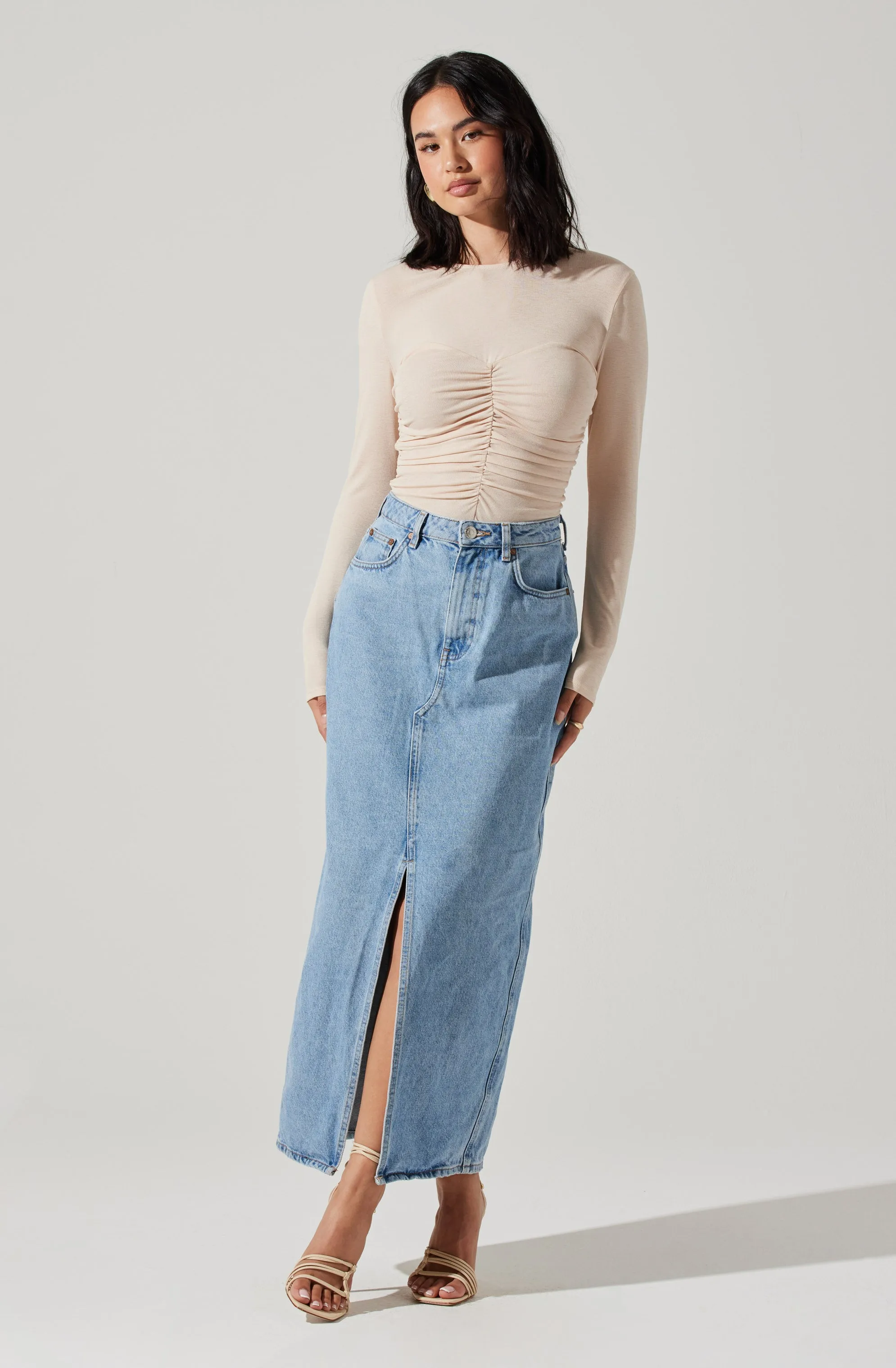 Center Ruched Long Sleeve Top sold by Astr product image thumbnail 4