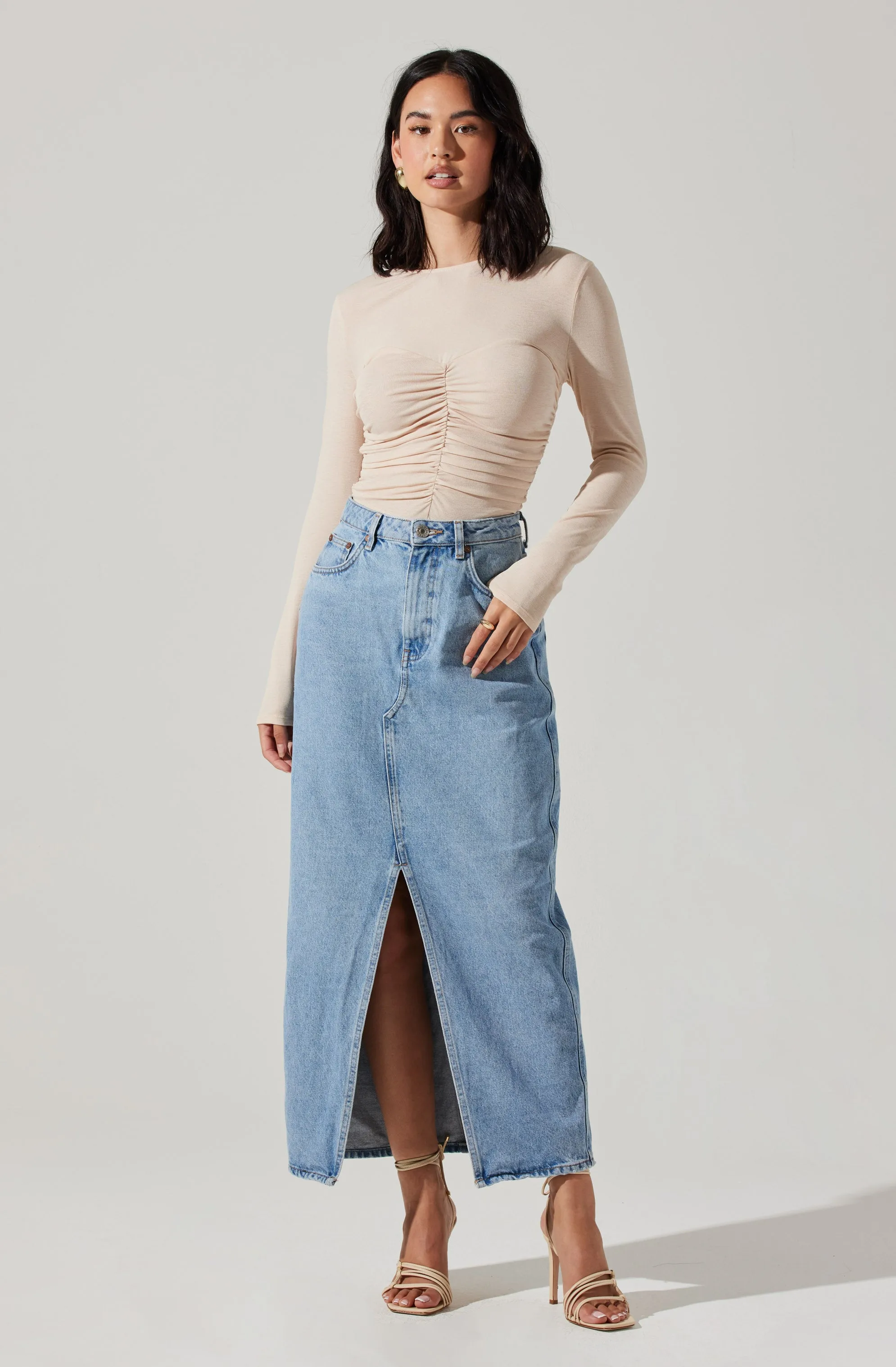 Center Ruched Long Sleeve Top sold by Astr product image thumbnail 2