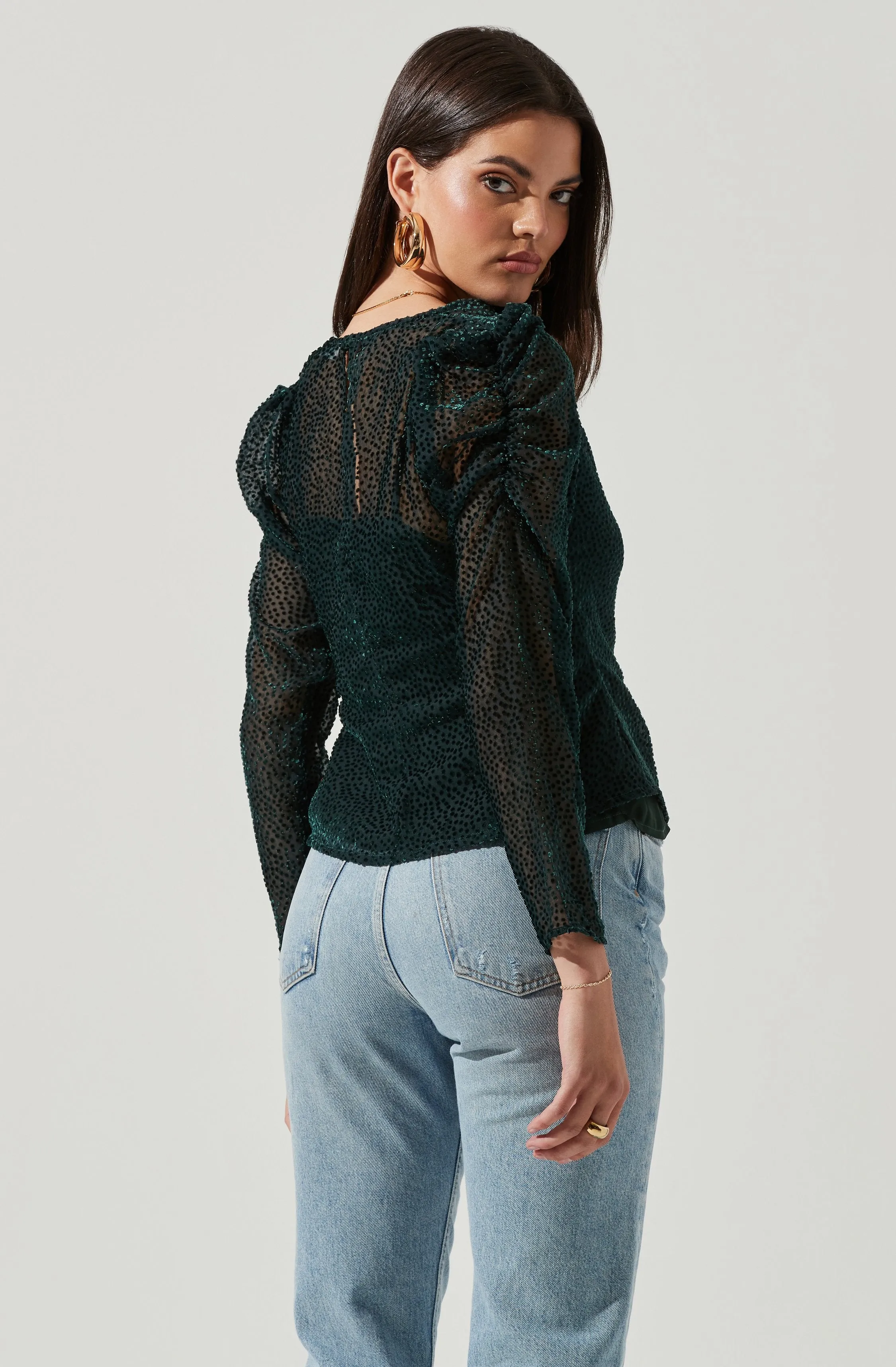 Spot Me Burnout Polka Dot Long Sleeve Top sold by Astr product image thumbnail 5