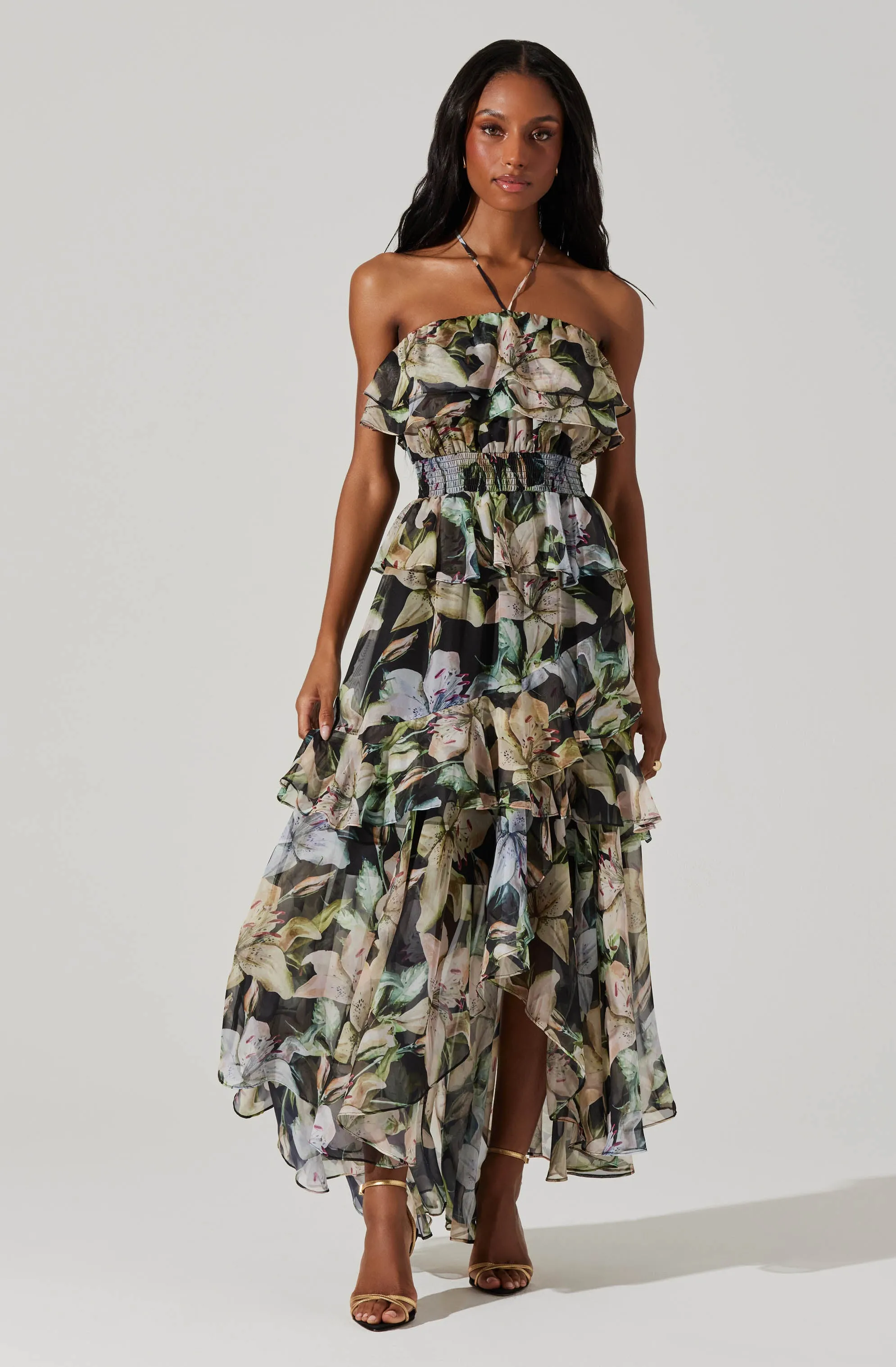 Elena Floral Halter Maxi Dress sold by Astr product image thumbnail 3