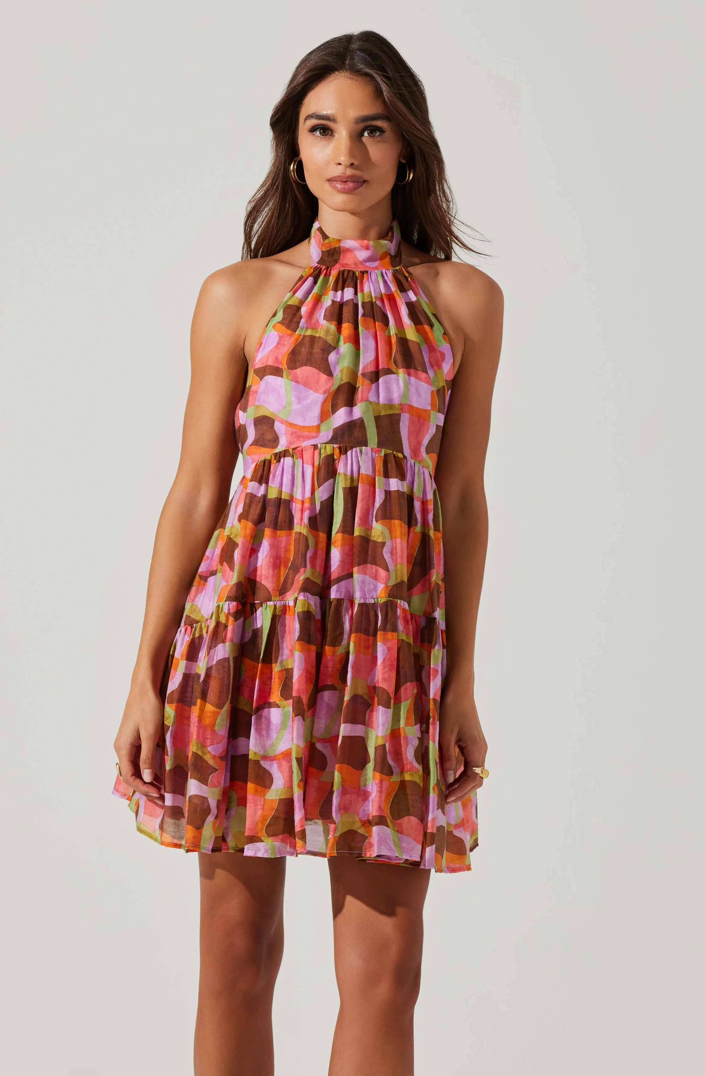 Joetta Abstract Print Halter Mini Dress sold by Astr product image thumbnail 2