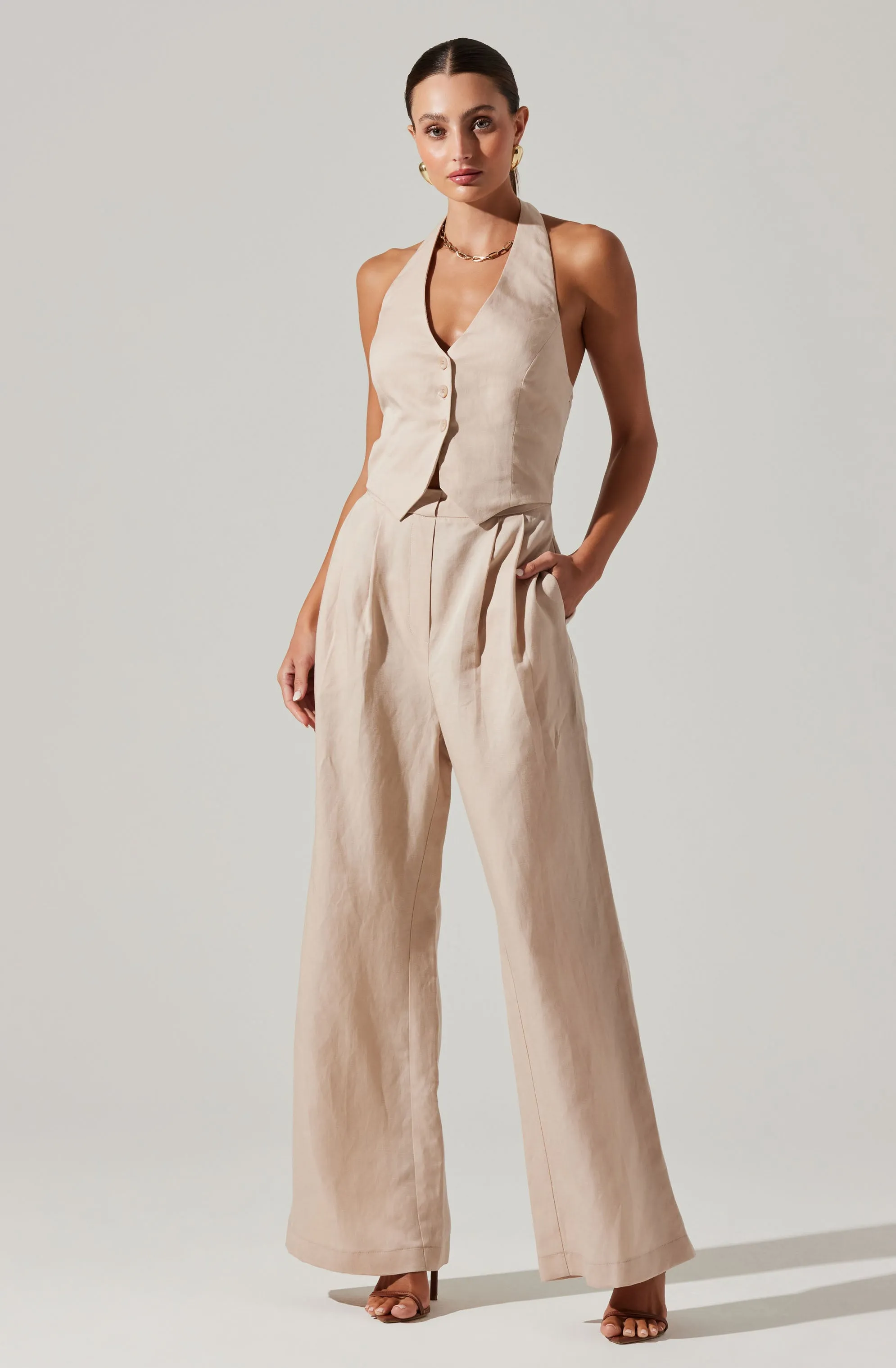 Tatum Halter Neck Jumpsuit sold by Astr