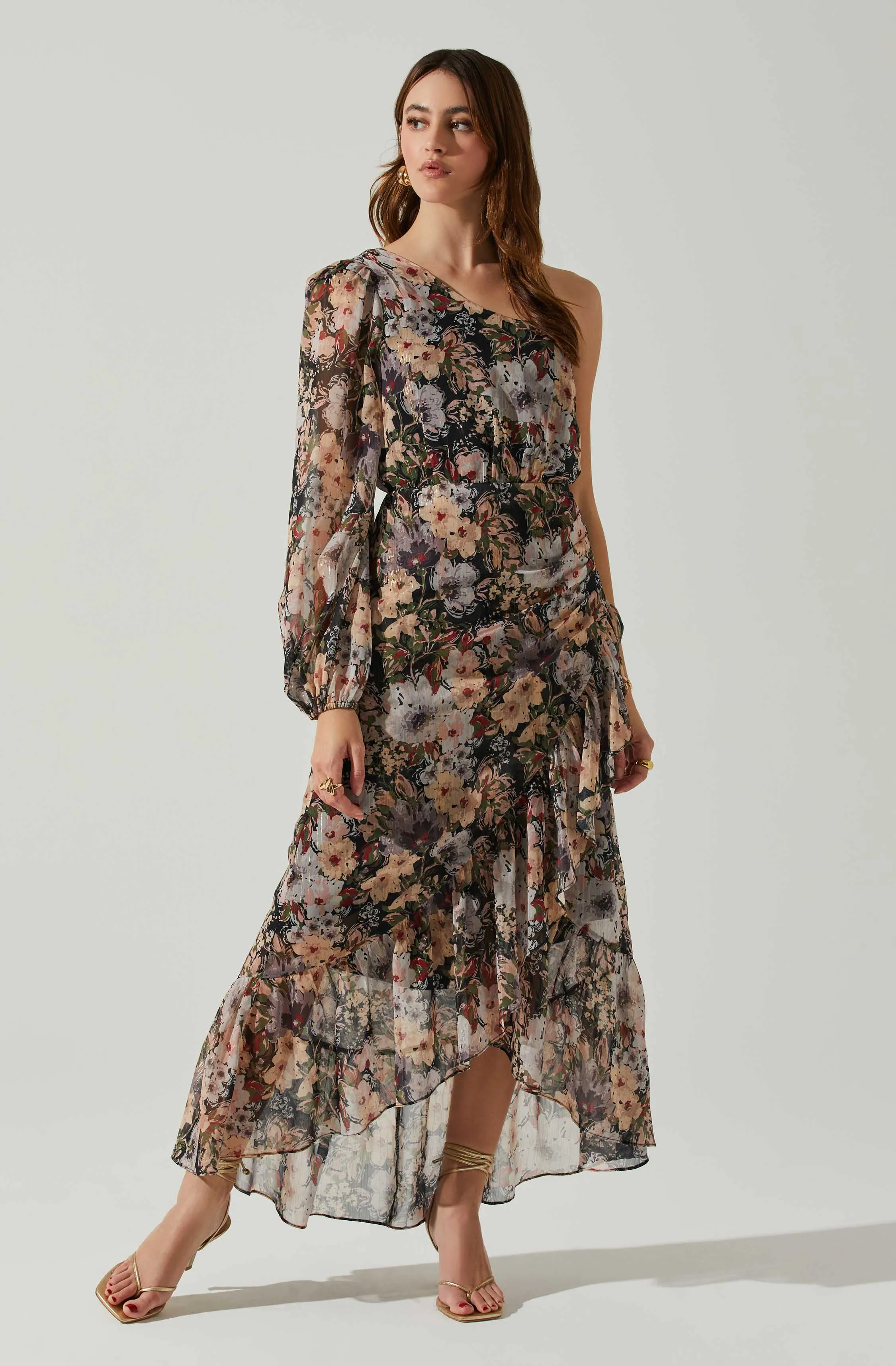 Calista Floral One Shoulder Midi Dress sold by Astr product image thumbnail 3