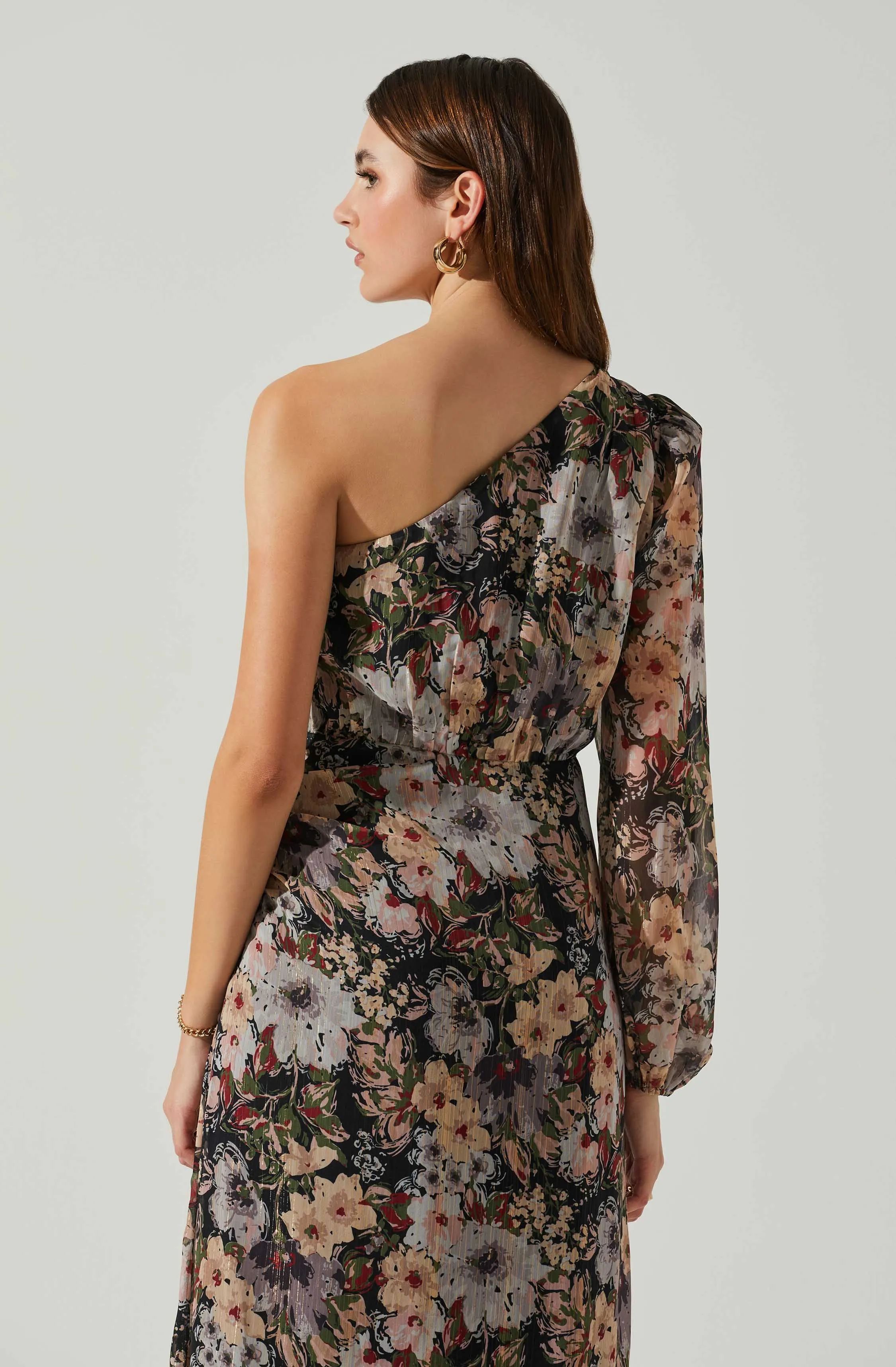 Calista Floral One Shoulder Midi Dress sold by Astr product image thumbnail 5