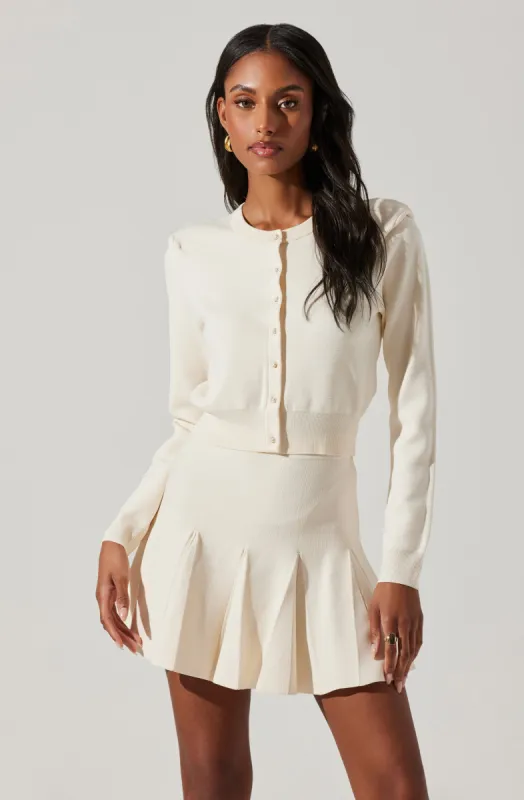 Denisa Faux Pearl Button Cardigan sold by Astr