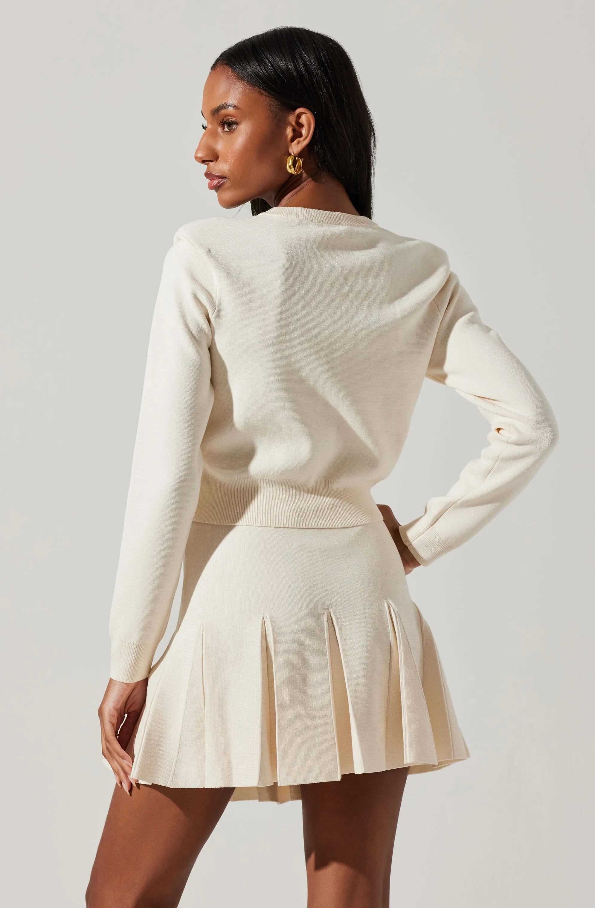 Denisa Faux Pearl Button Cardigan sold by Astr product image thumbnail 5