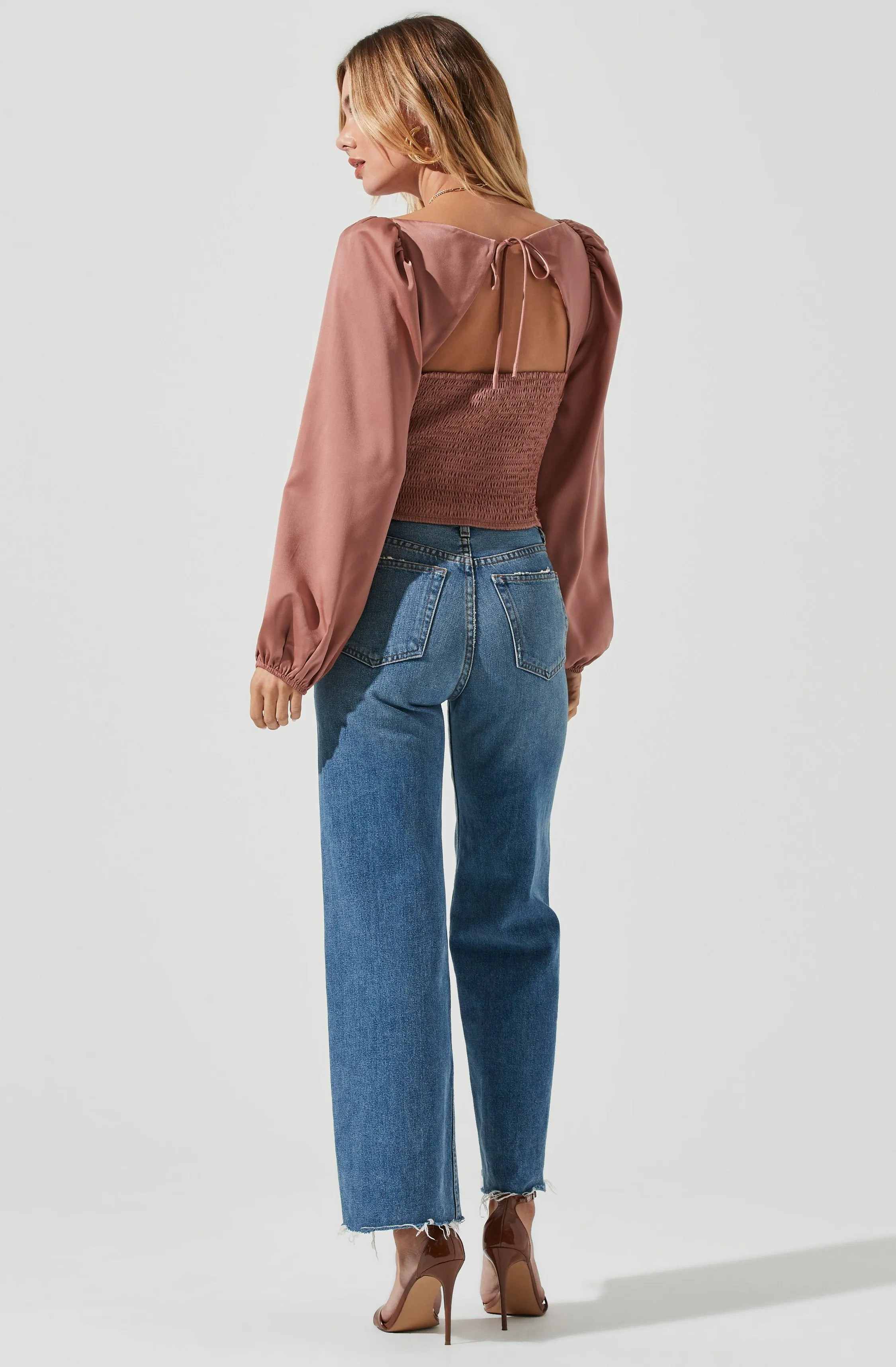 Long Sleeve Milkmaid Top sold by Astr product image thumbnail 3