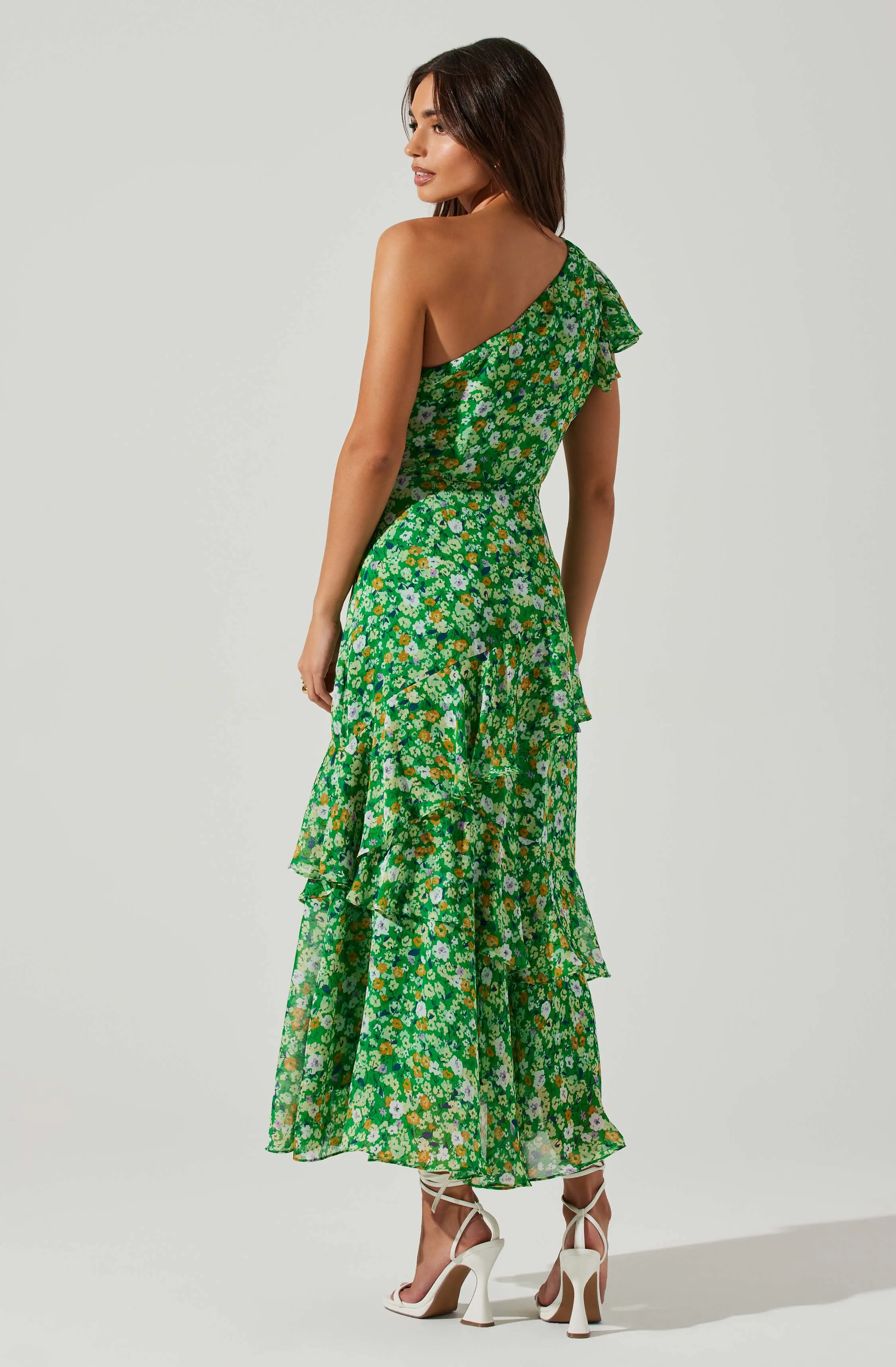 Victoriana One Shoulder Floral Midi Dress sold by Astr product image thumbnail 5