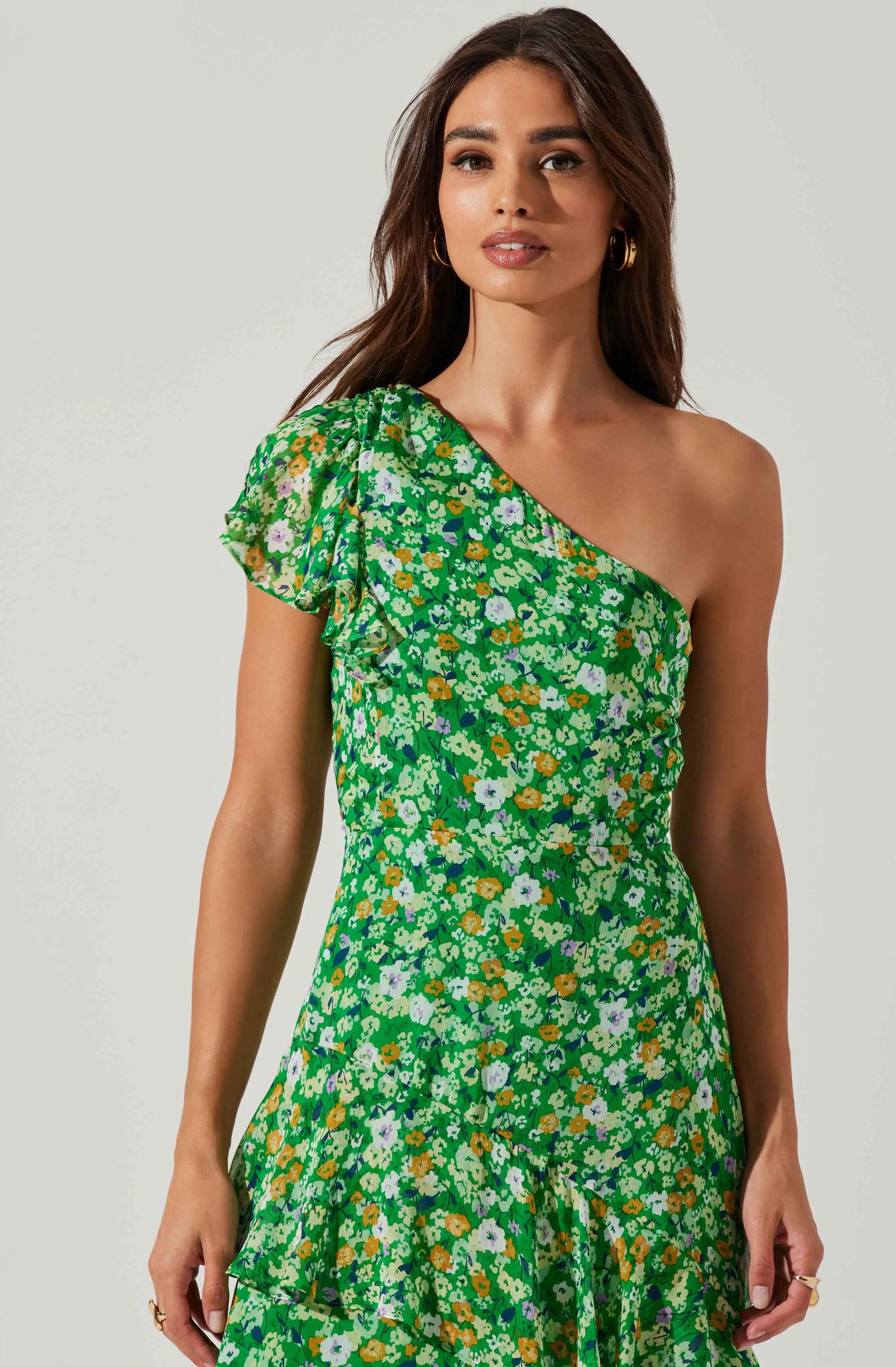Victoriana One Shoulder Floral Midi Dress sold by Astr product image thumbnail 2