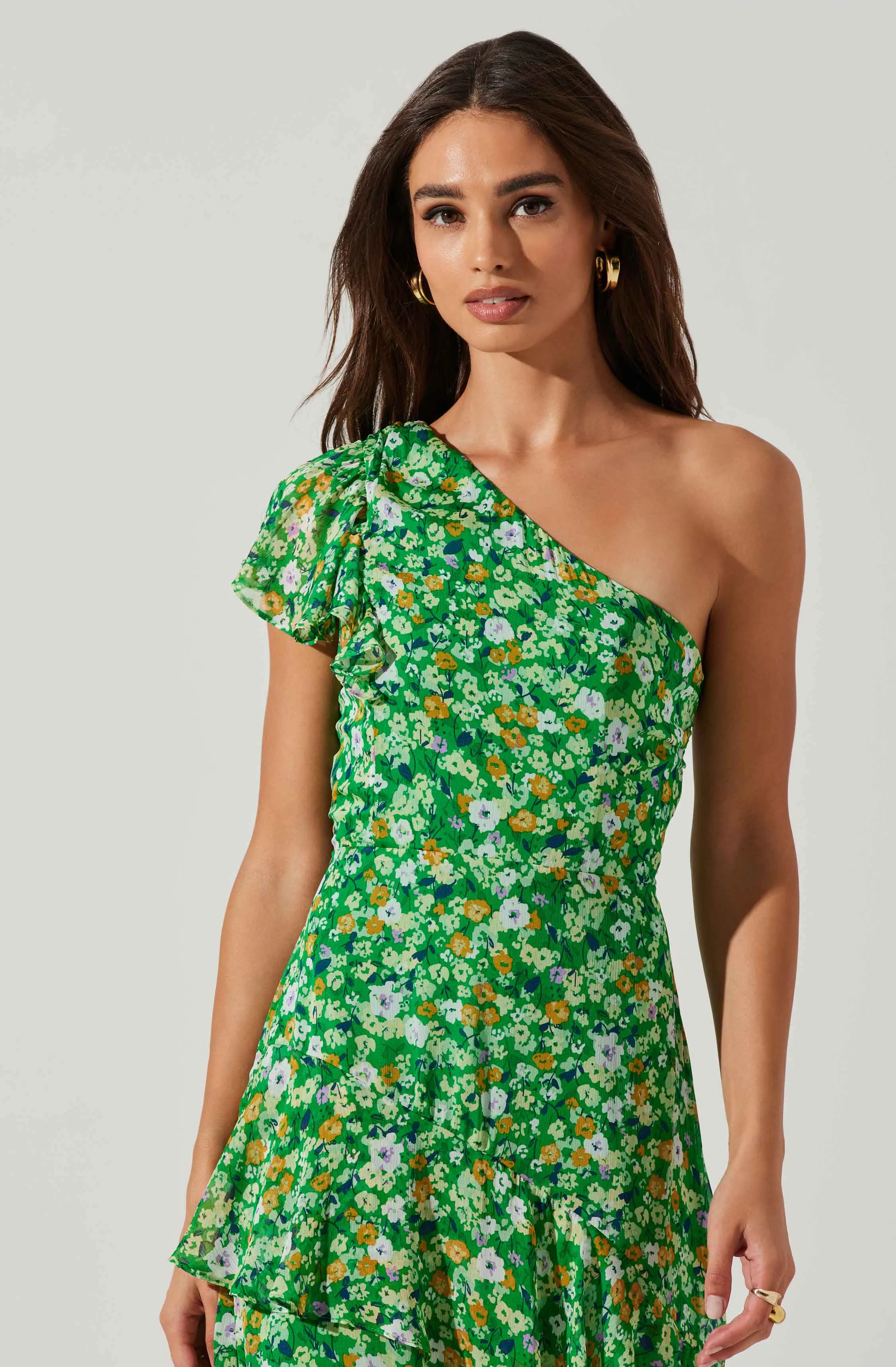 Victoriana One Shoulder Floral Midi Dress sold by Astr product image thumbnail 3