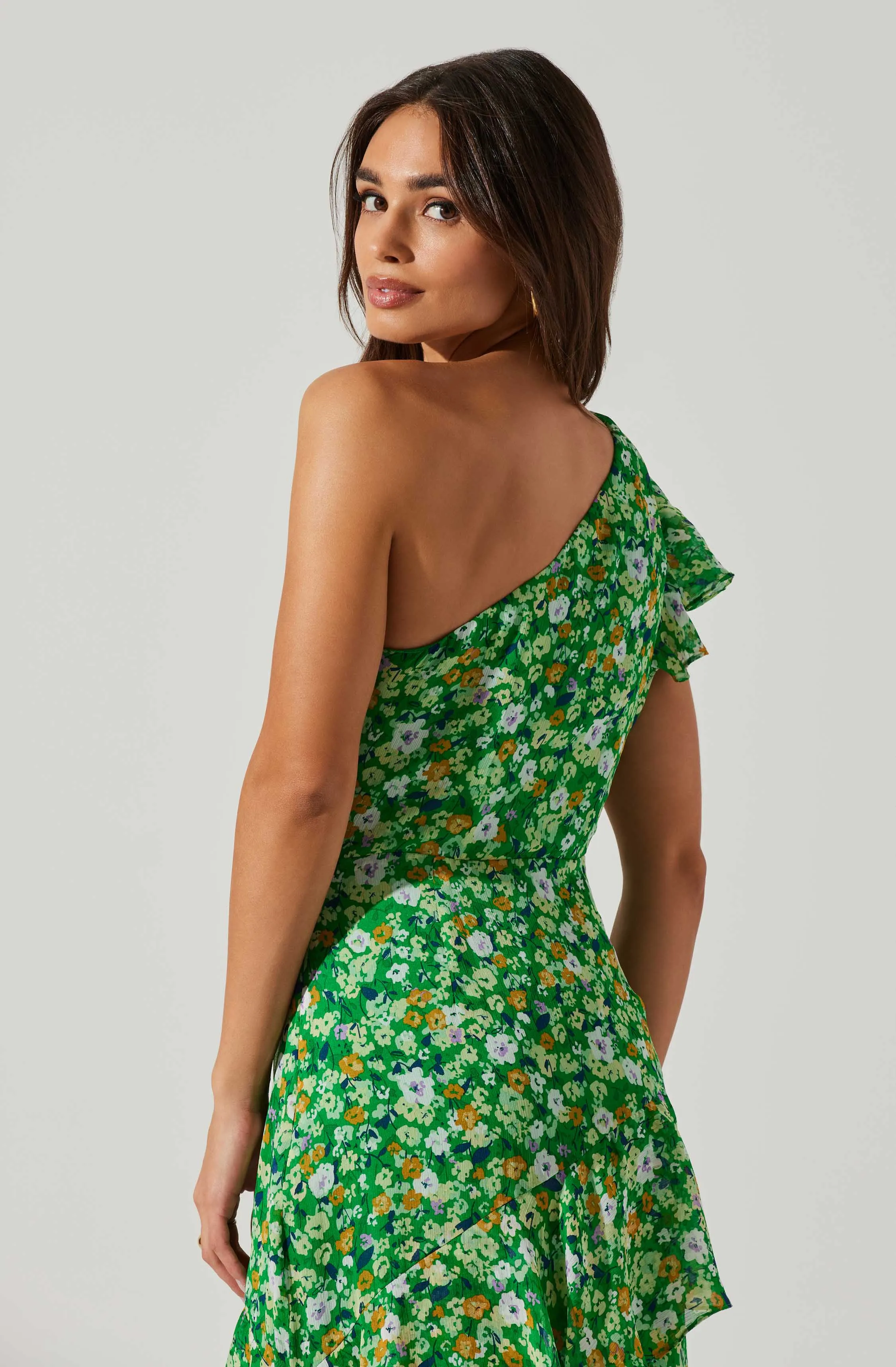 Victoriana One Shoulder Floral Midi Dress sold by Astr product image thumbnail 4