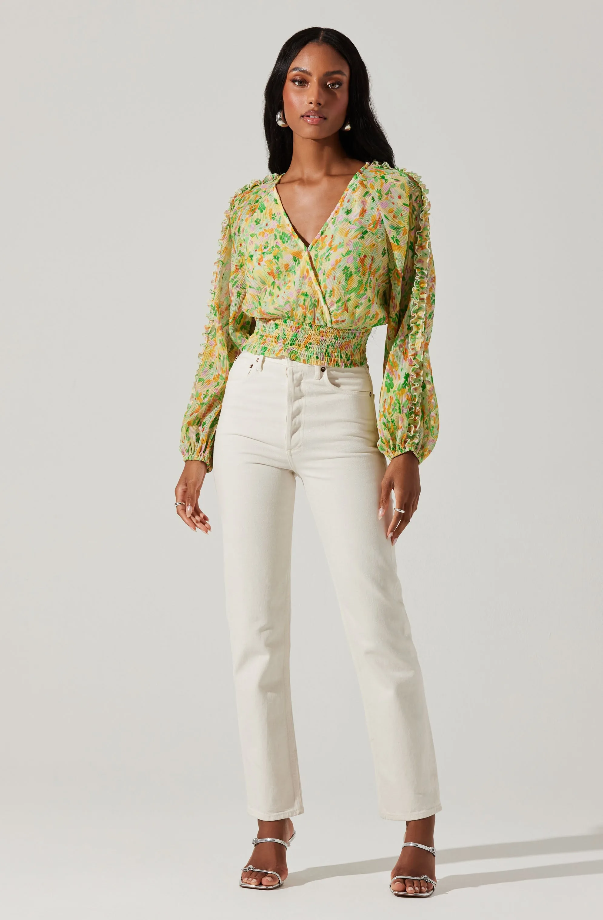 Bellona Floral Puff Sleeve Top sold by Astr product image thumbnail 4