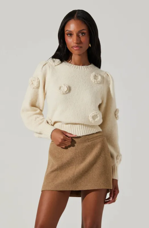Wilessa 3D Floral Sweater sold by Astr