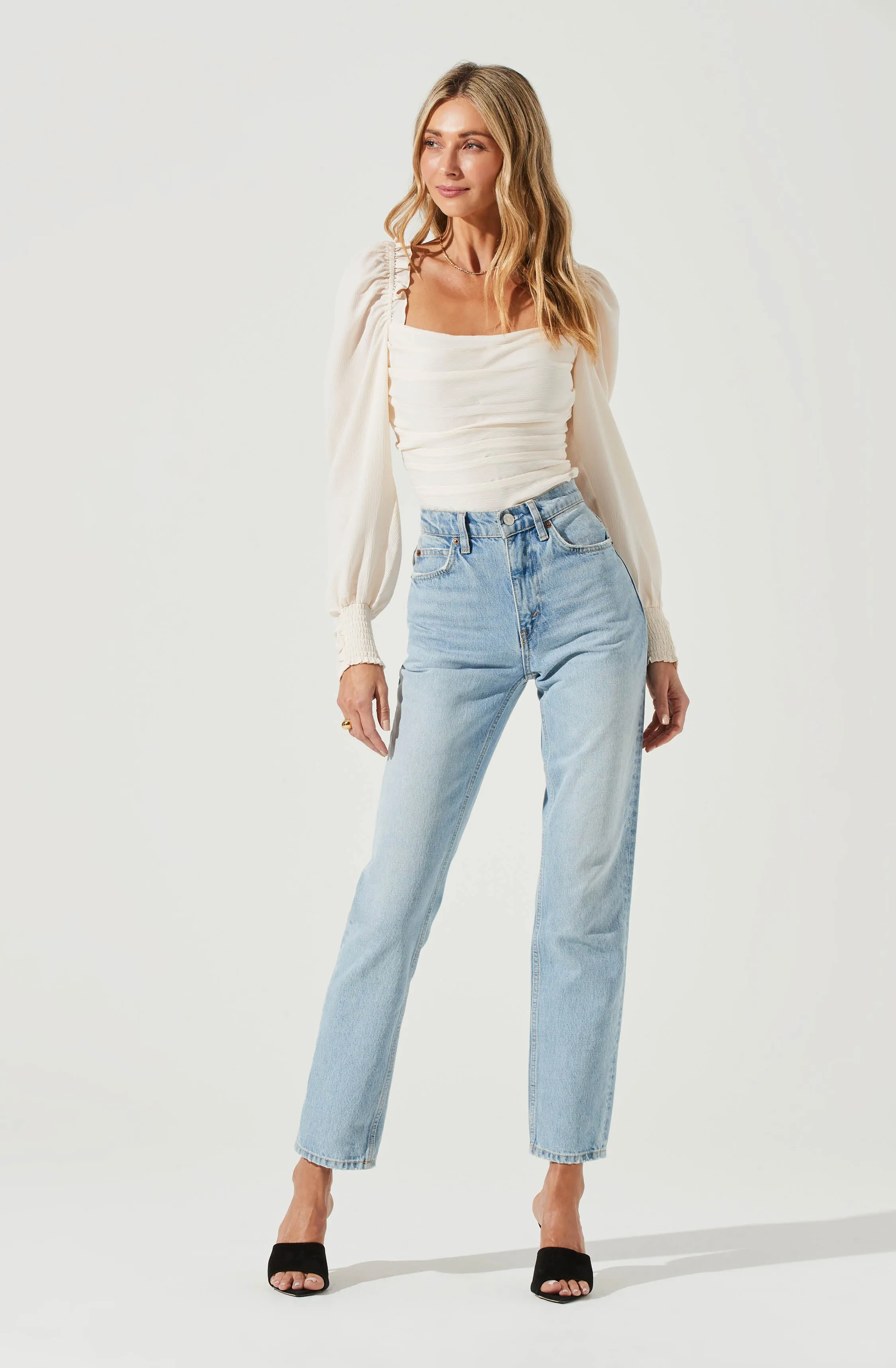 Puff Sleeve Square Neck Top sold by Astr product image thumbnail 2