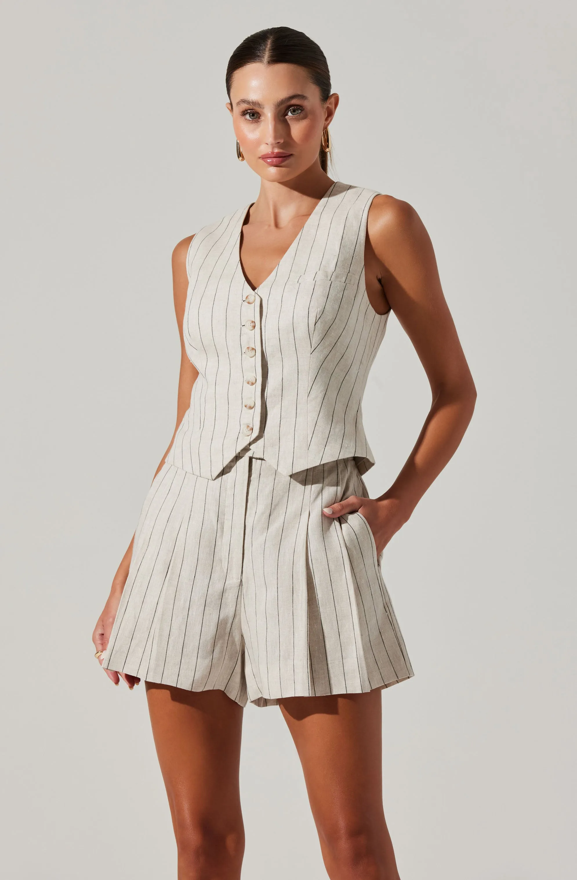 Preston Pinstripe Shorts sold by Astr product image thumbnail 2