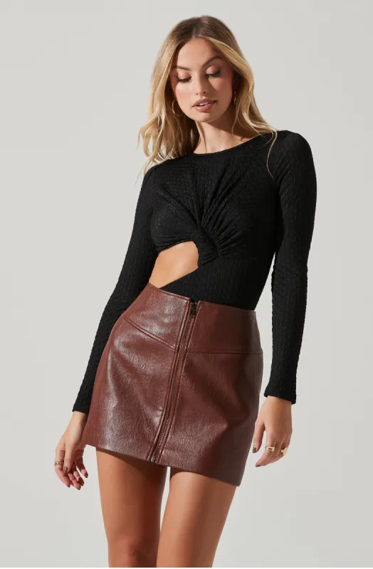 Cassidy Side Cutout Long Sleeve Bodysuit sold by Astr