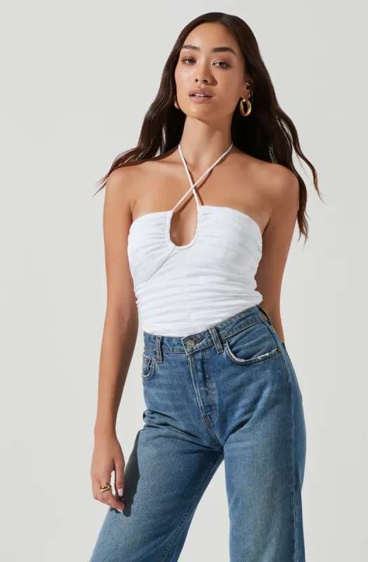 Shayne Ruched Halter Bodysuit sold by Astr