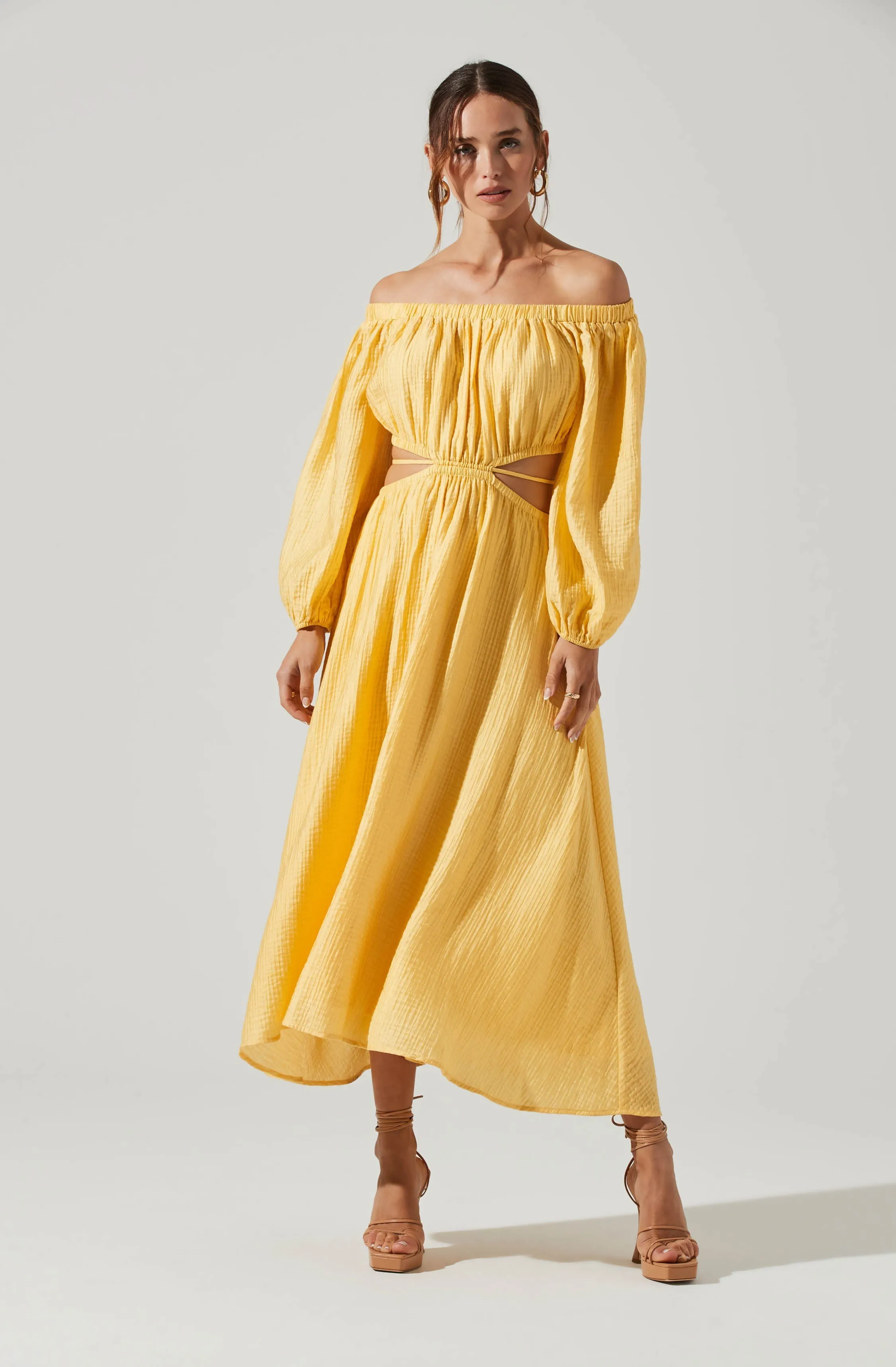 Cassian Cutout Off Shoulder Midi Dress sold by Astr