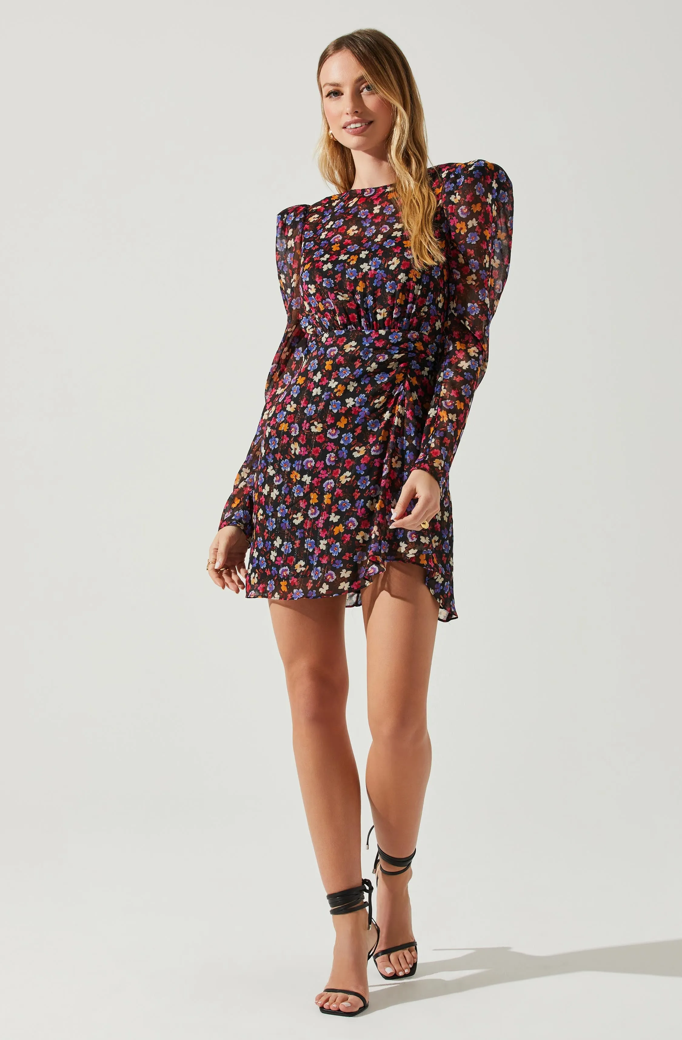 Cindy Floral Long Sleeve Mini Dress sold by Astr product image thumbnail 3