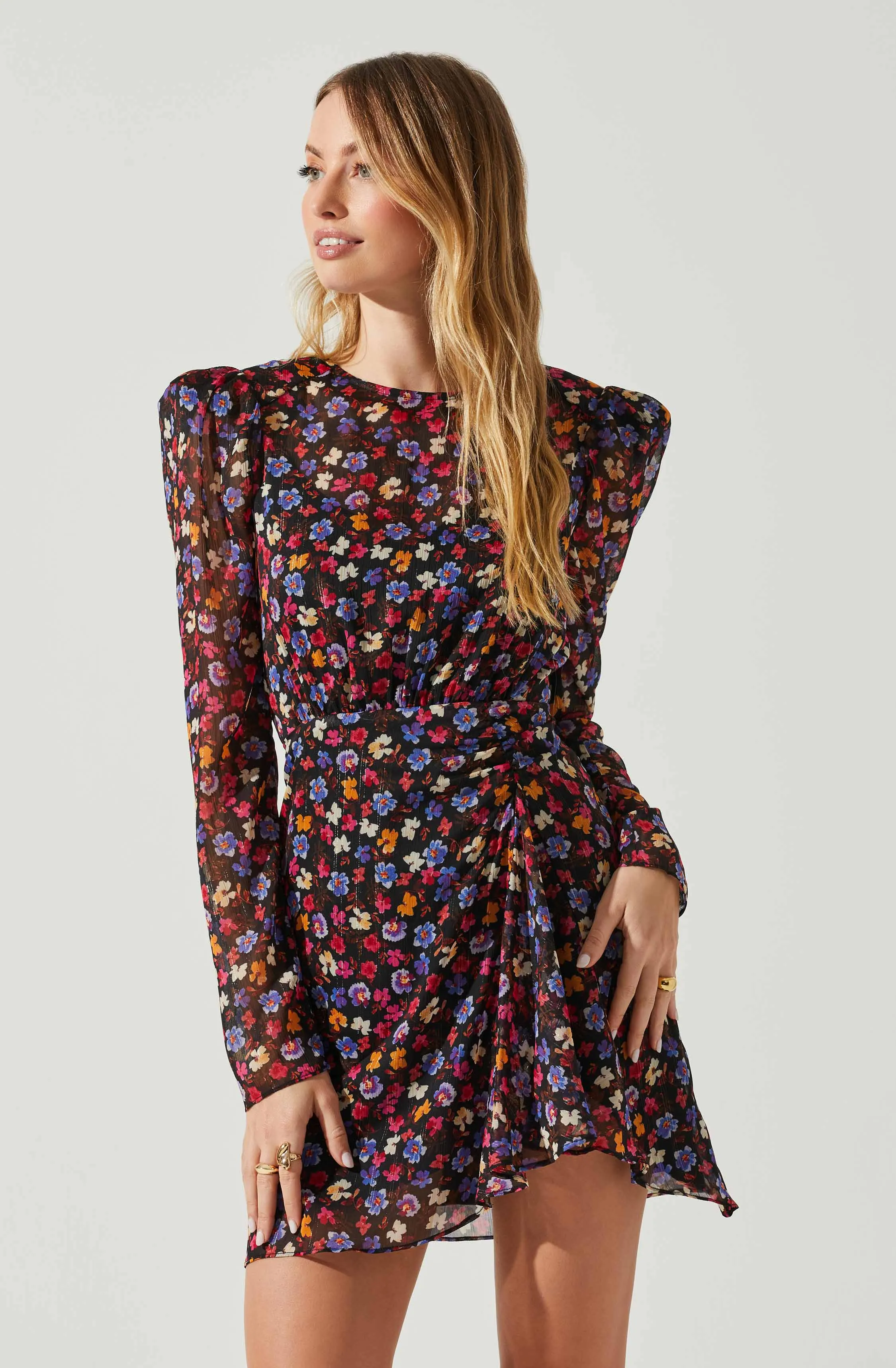 Cindy Floral Long Sleeve Mini Dress sold by Astr product image thumbnail 2