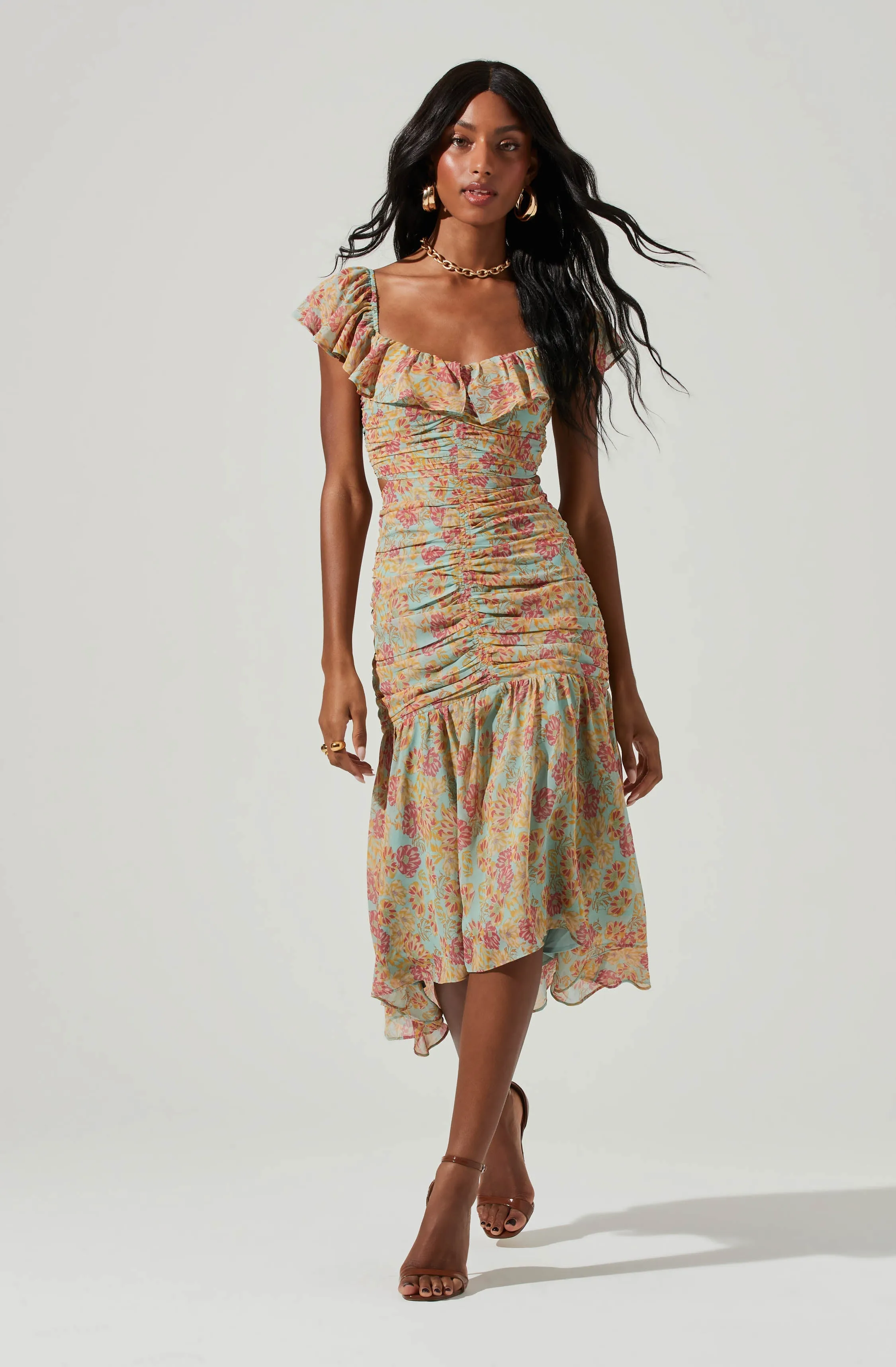 Devereaux Cutout Floral Midi Dress sold by Astr product image thumbnail 4