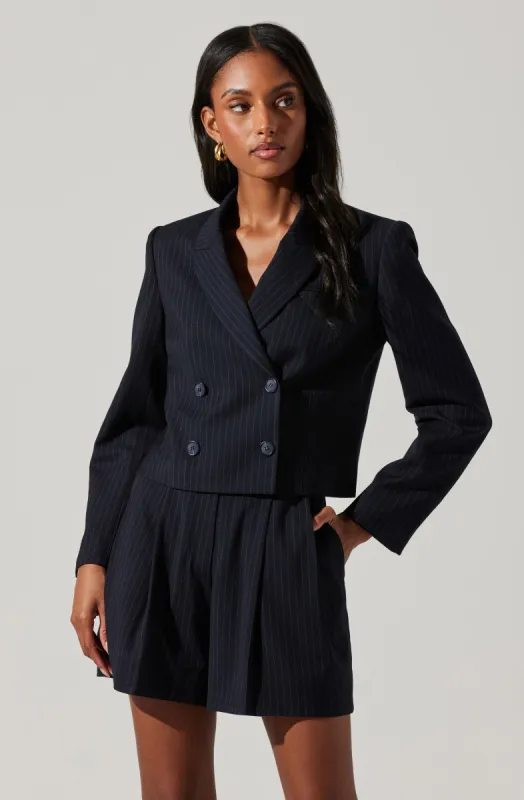 Preston Pinstripe Cropped Blazer made by Astr