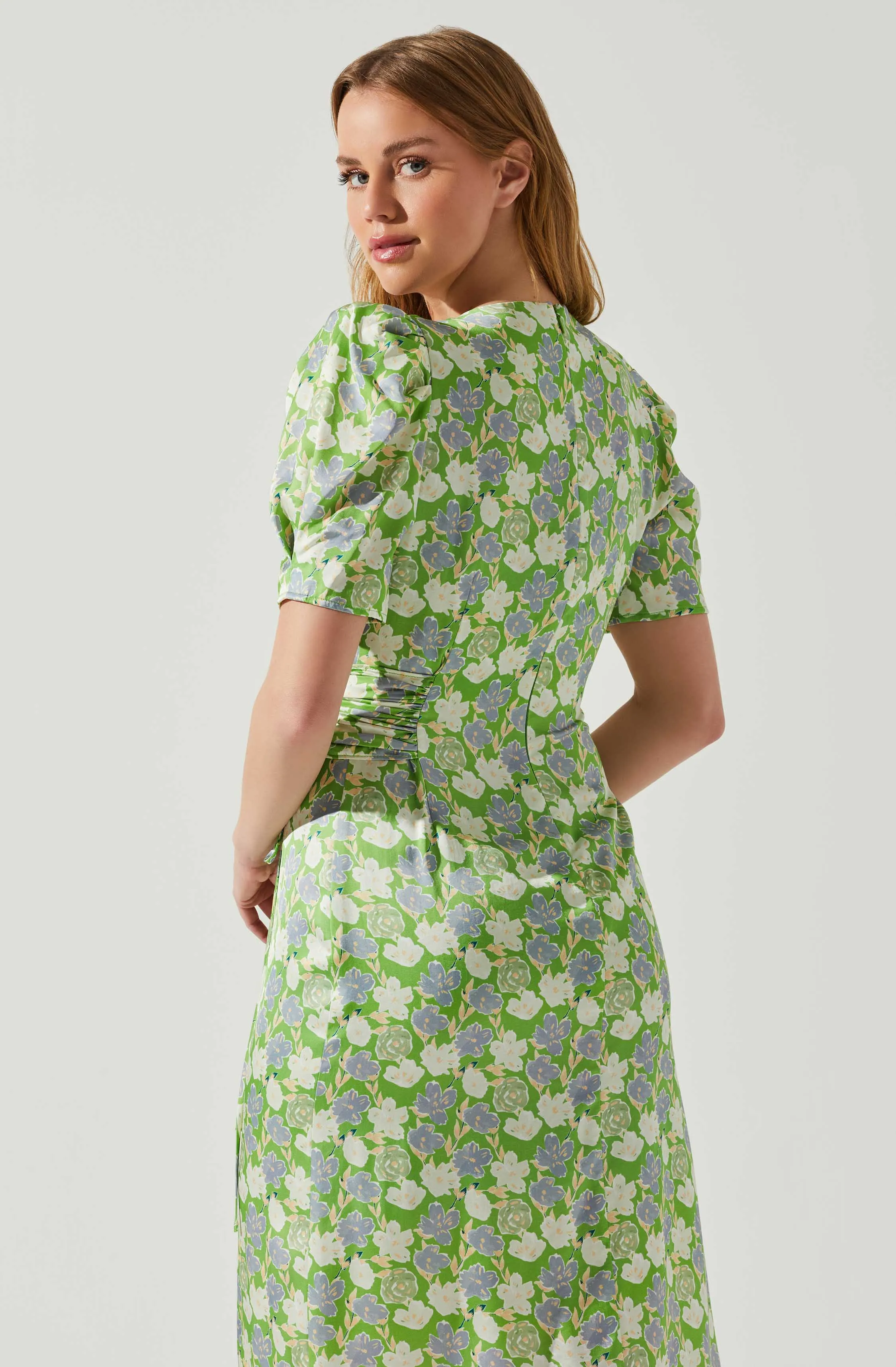 Martina Floral Ruched Midi Dress sold by Astr product image thumbnail 5