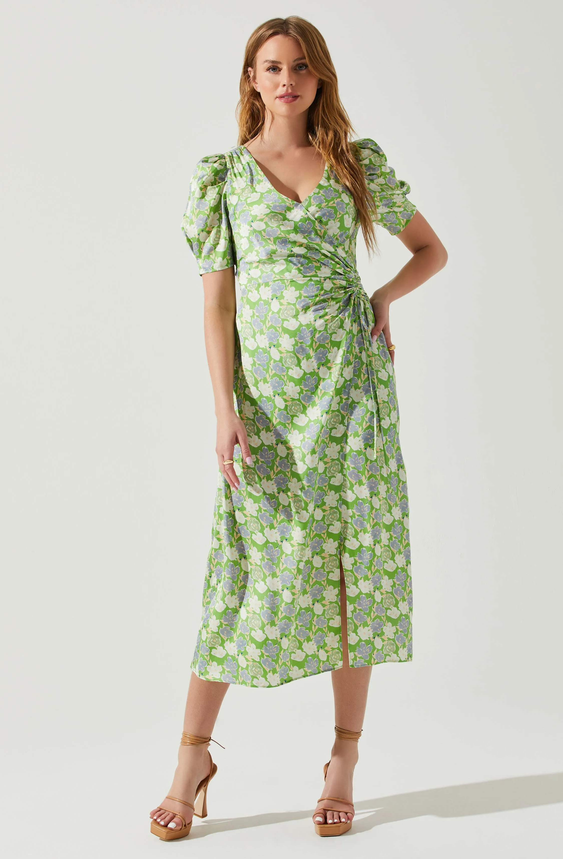 Martina Floral Ruched Midi Dress sold by Astr product image thumbnail 3