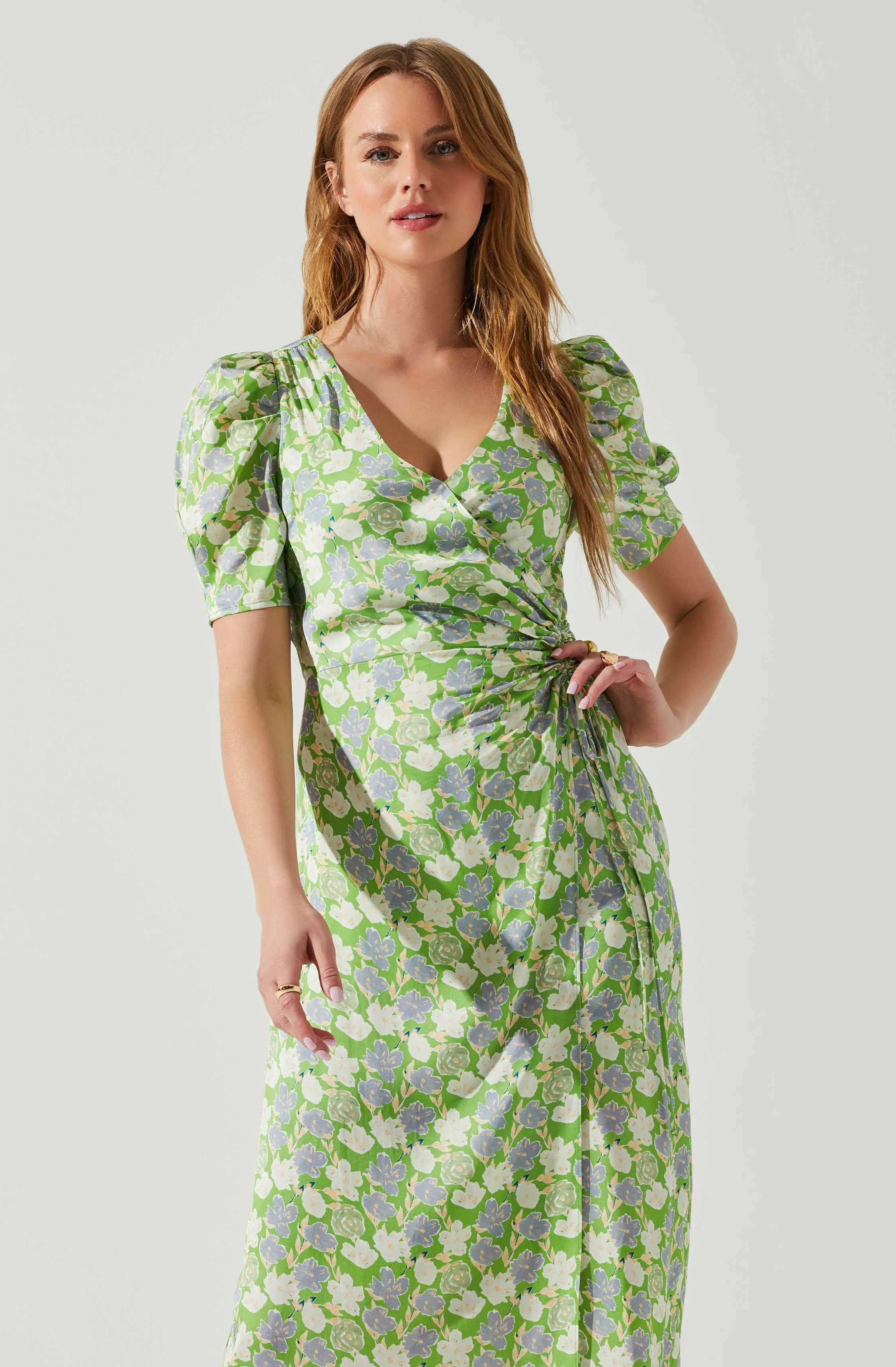 Martina Floral Ruched Midi Dress sold by Astr product image thumbnail 4