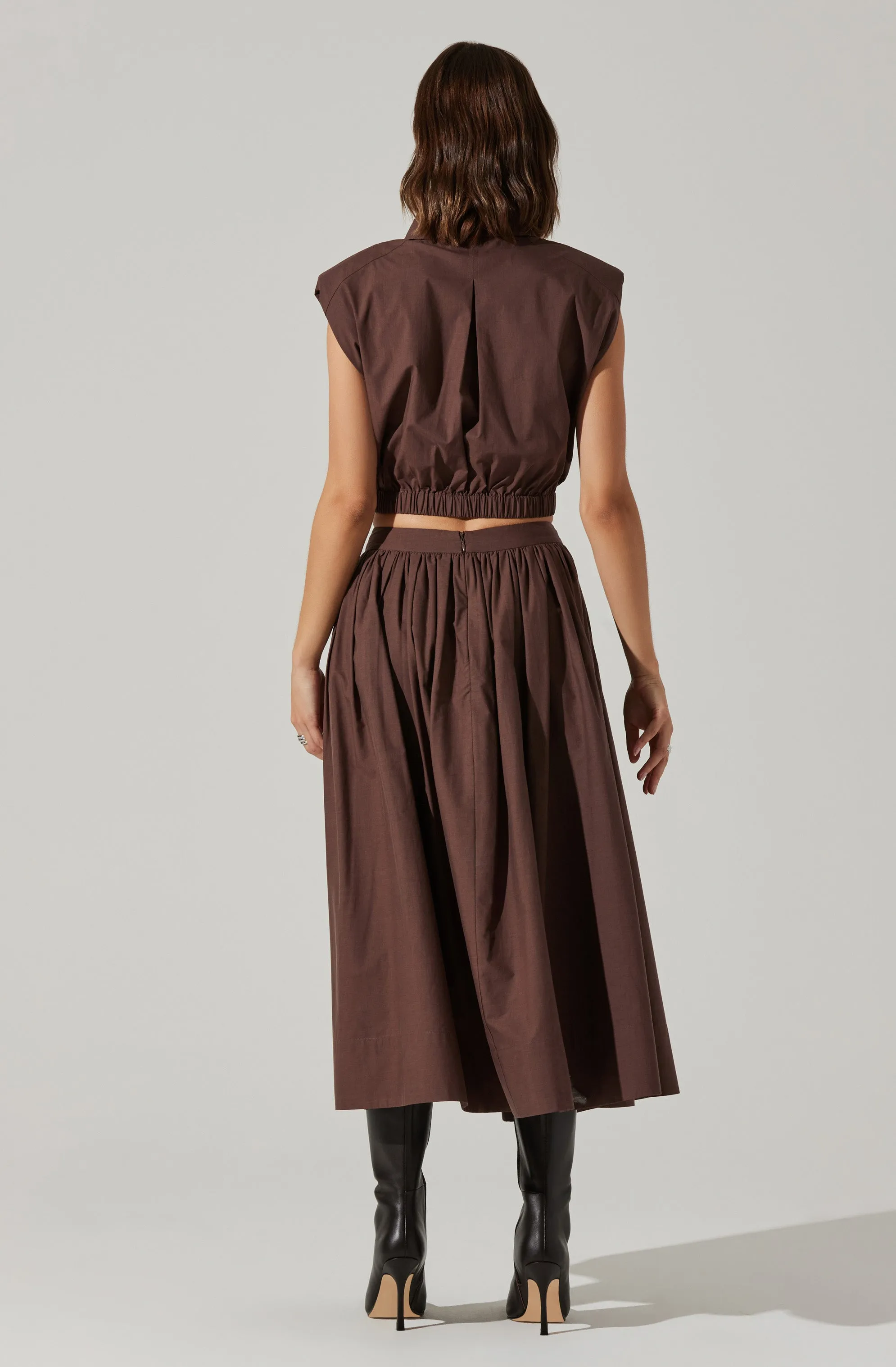 Bysen Padded Shoulder Button-Up Top sold by Astr product image thumbnail 4