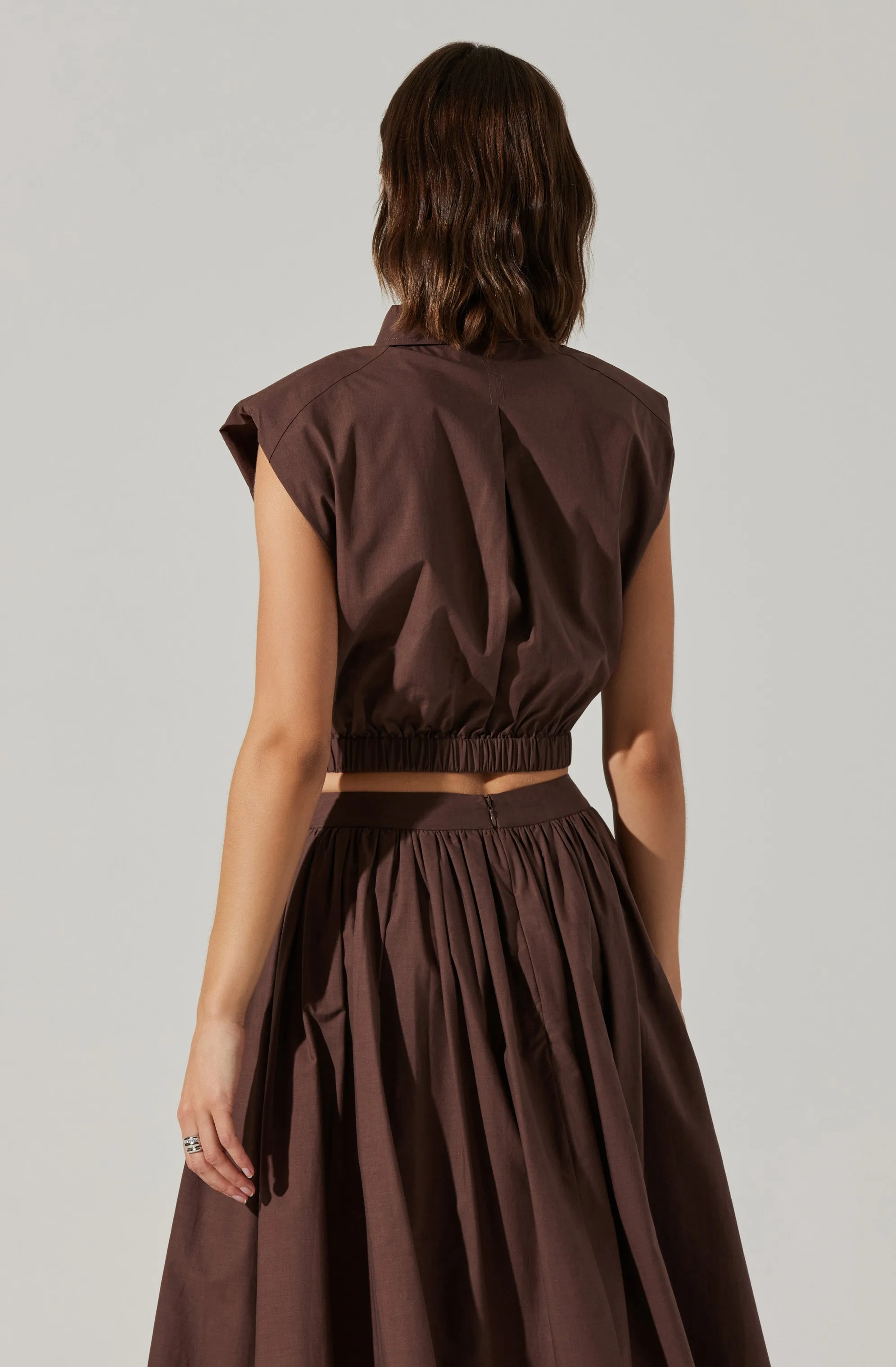 Bysen Padded Shoulder Button-Up Top sold by Astr product image thumbnail 5