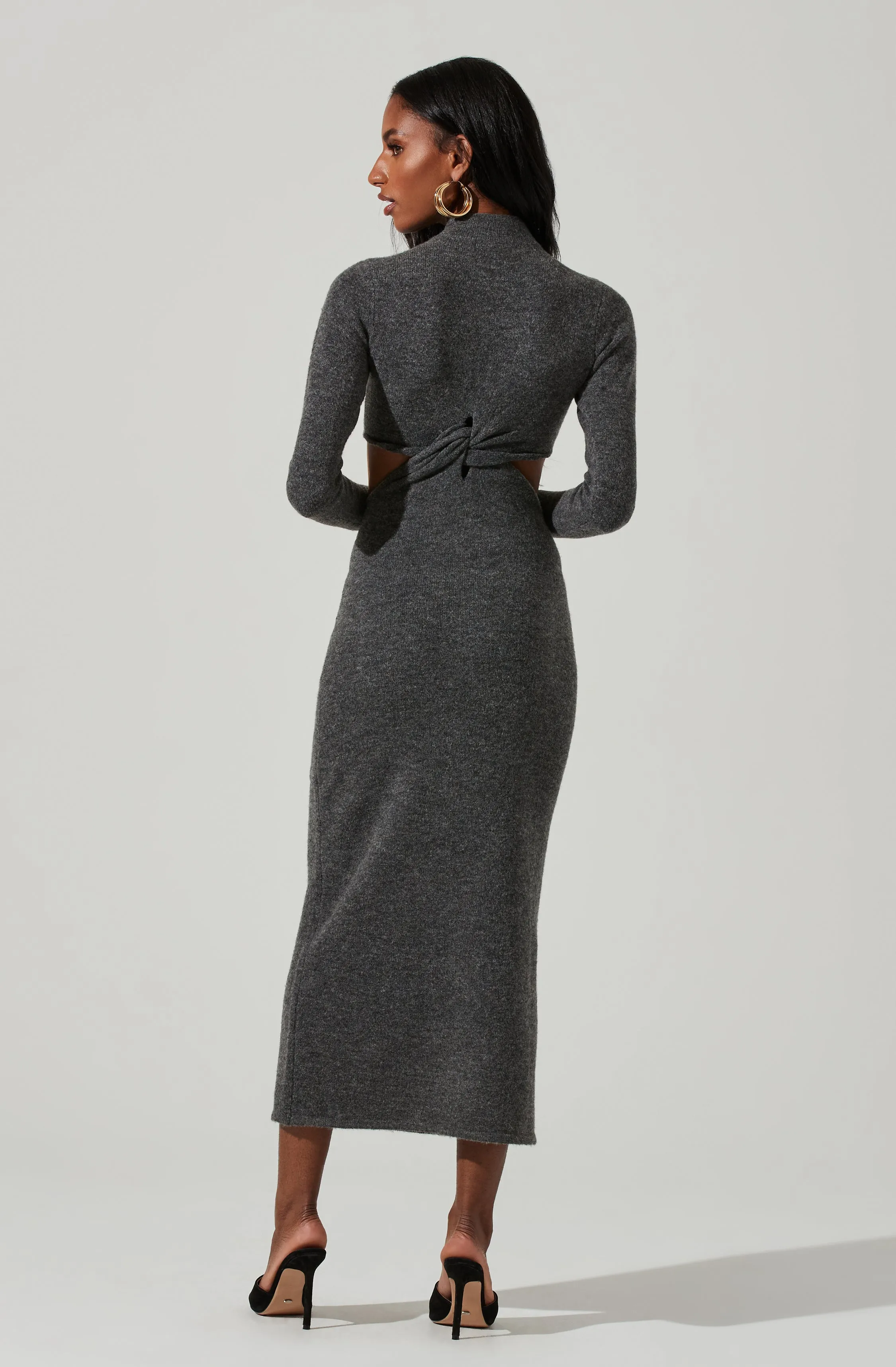 Kenna Mock Neck Twist Front Cutout Midi Dress sold by Astr product image thumbnail 5