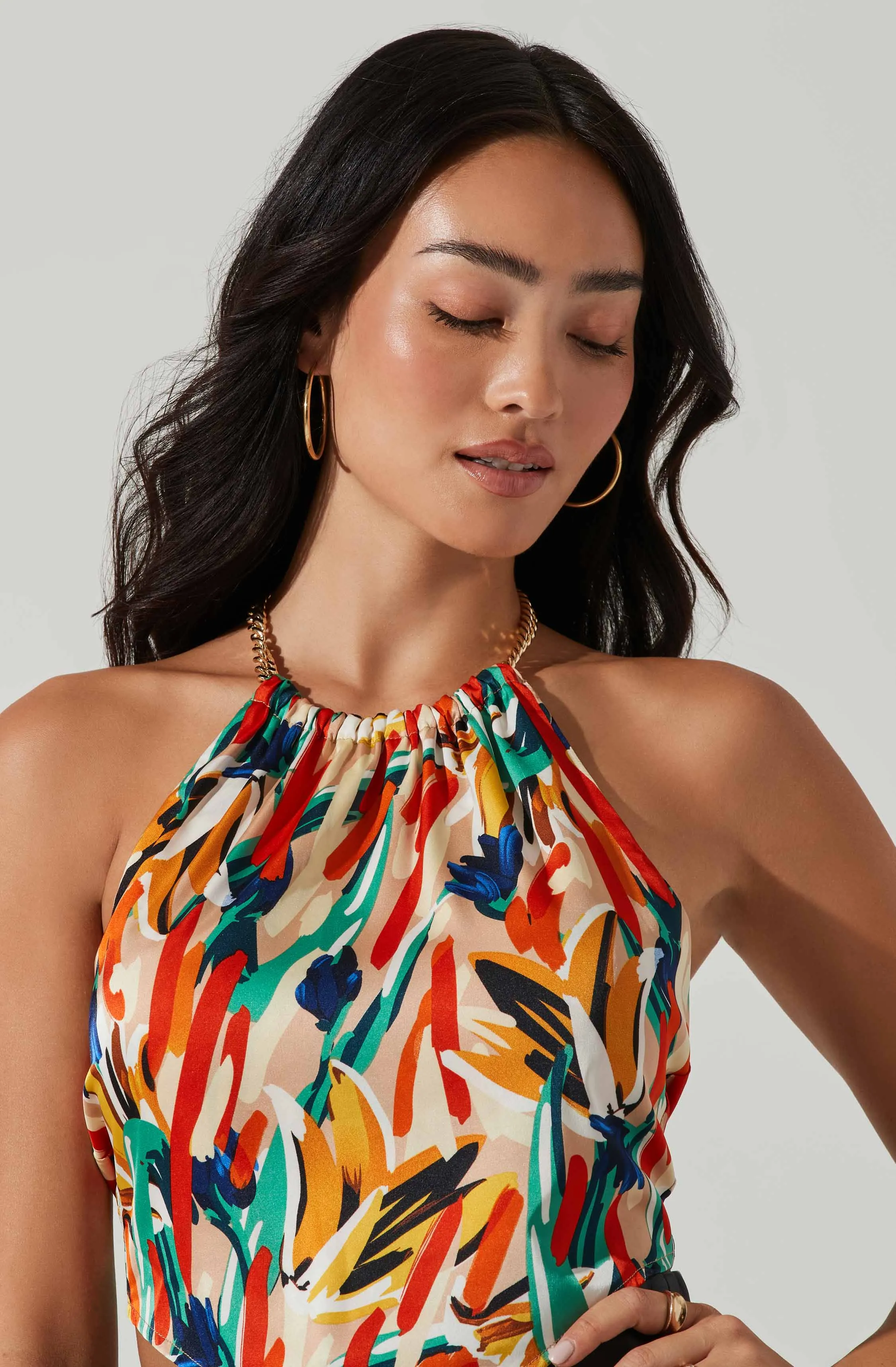 Evalina Abstract Print Halter Top sold by Astr product image thumbnail 2