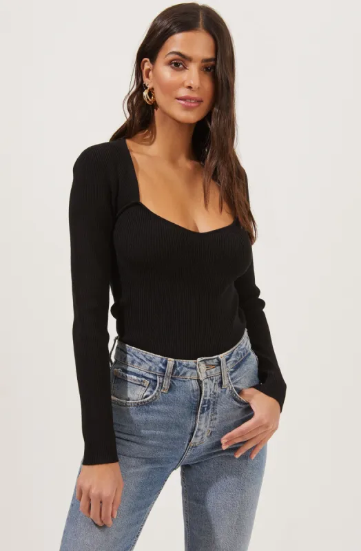 Rosa Scoop Neck Cutout Sweater sold by Astr