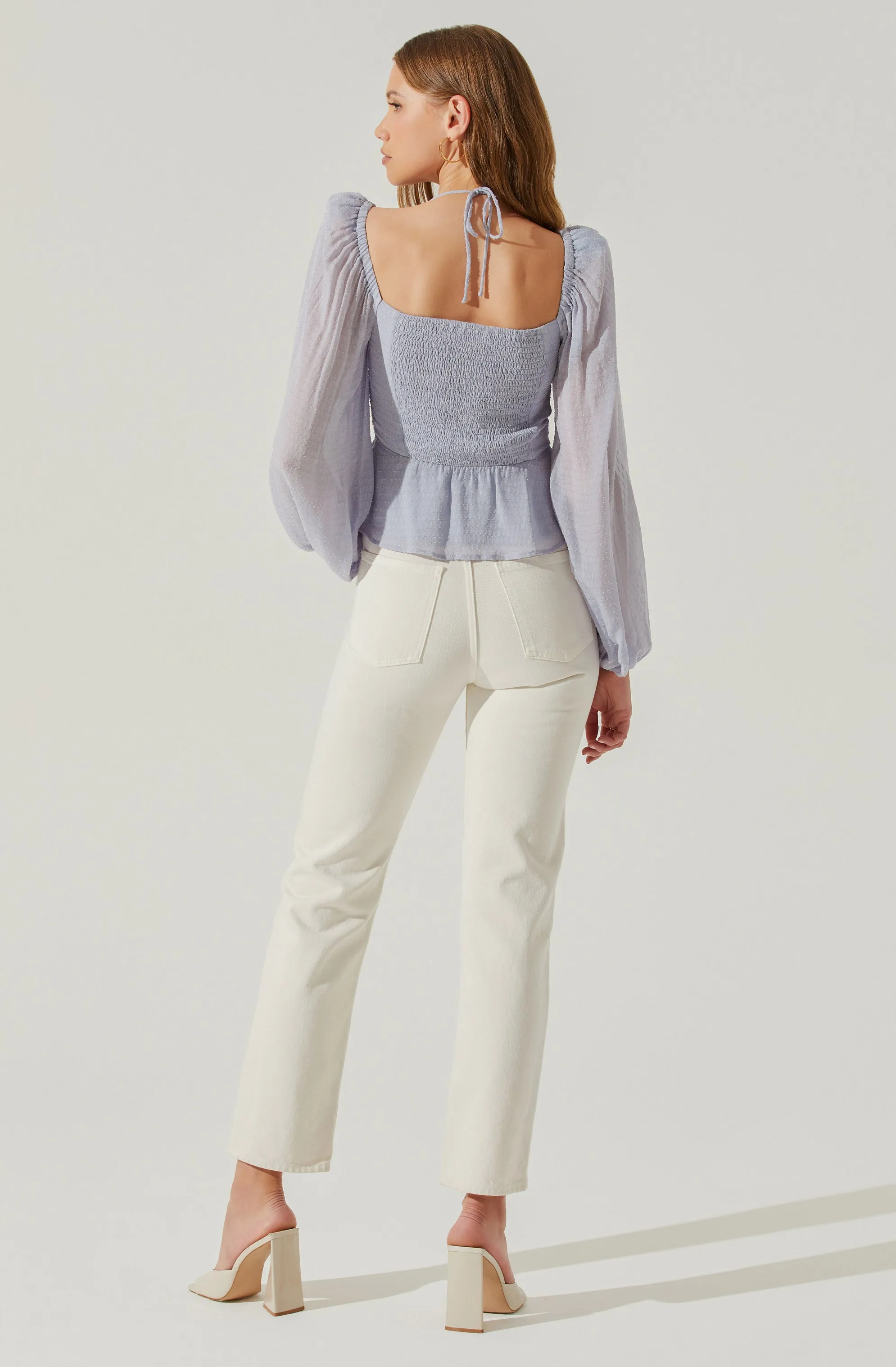 Roisin Tie Neck Puff Sleeve Top sold by Astr product image thumbnail 5