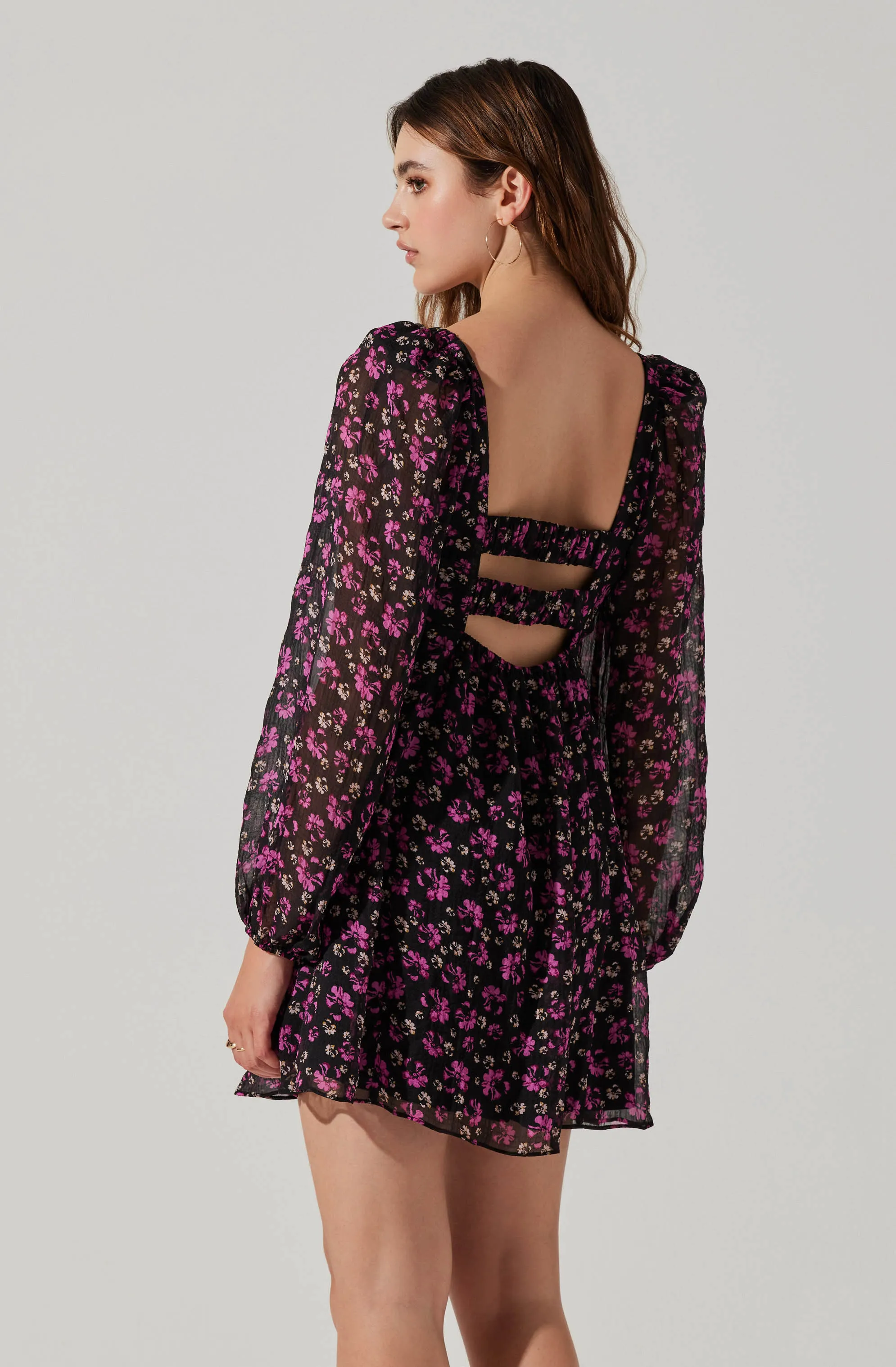 Long Sleeve A-line Mini Dress sold by Astr product image thumbnail 5