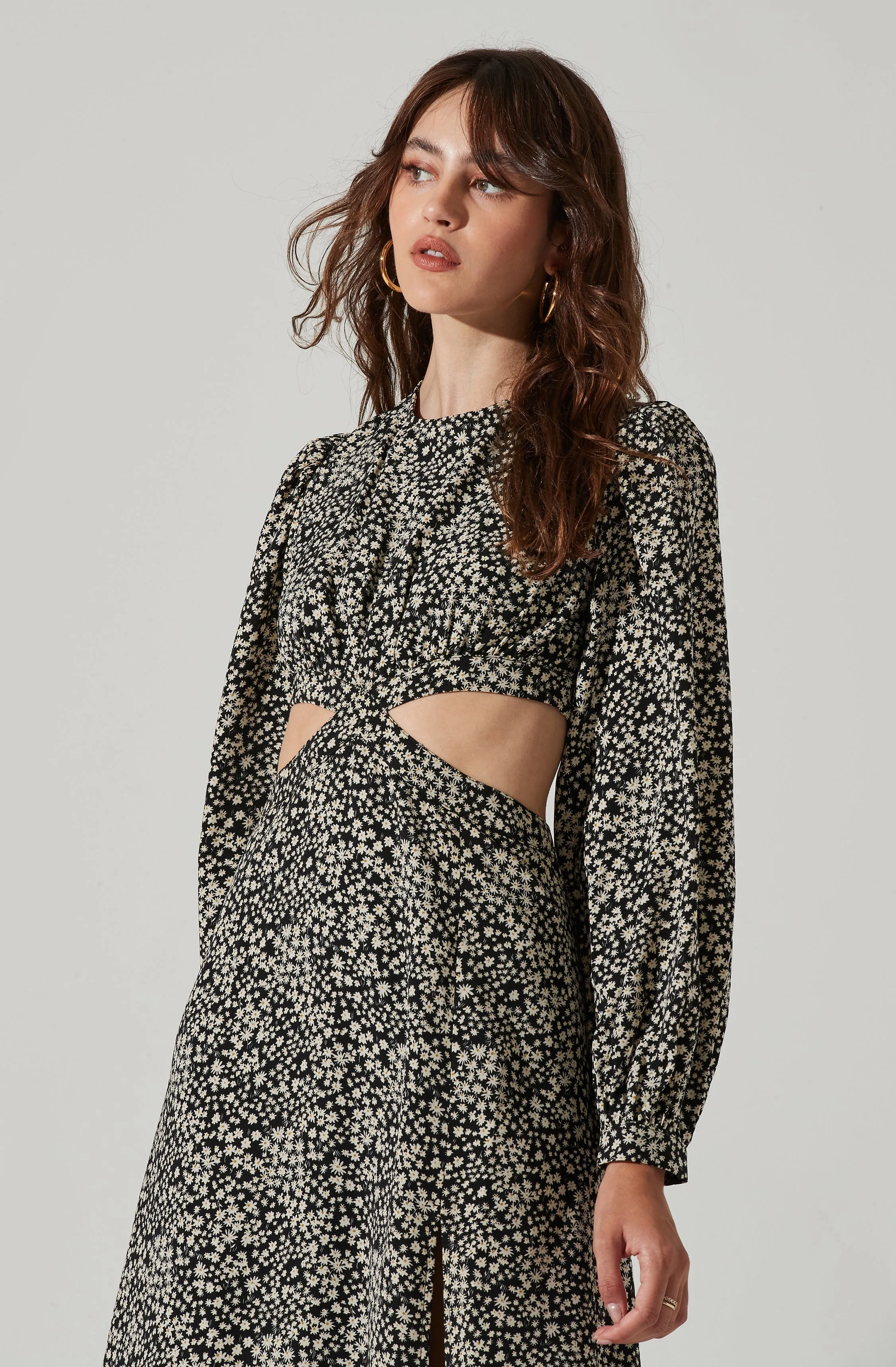 Floral Tie Back Cut Out Midi Dress sold by Astr product image thumbnail 2