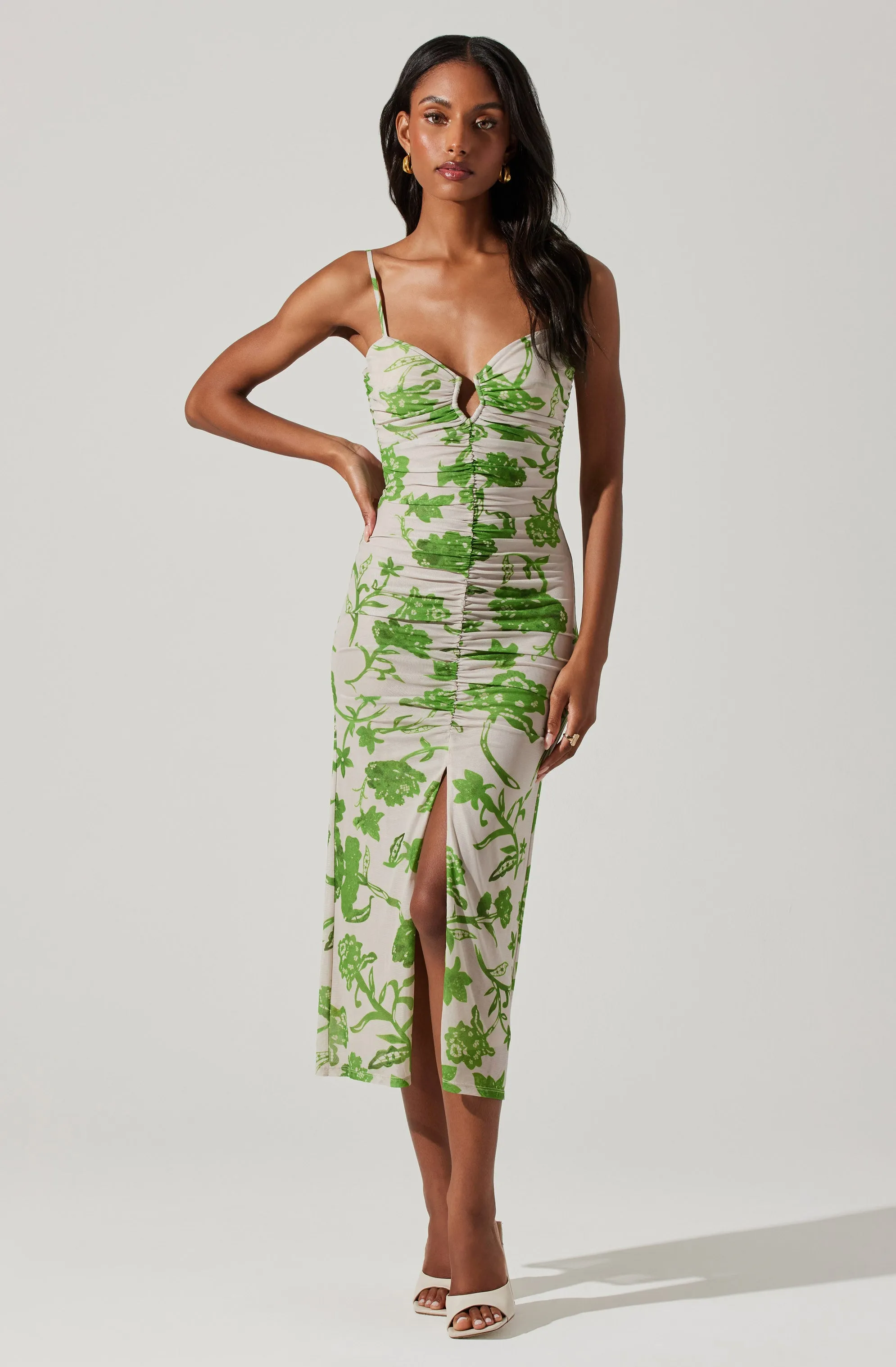 Palmero Floral Ruched Midi Dress sold by Astr product image thumbnail 3