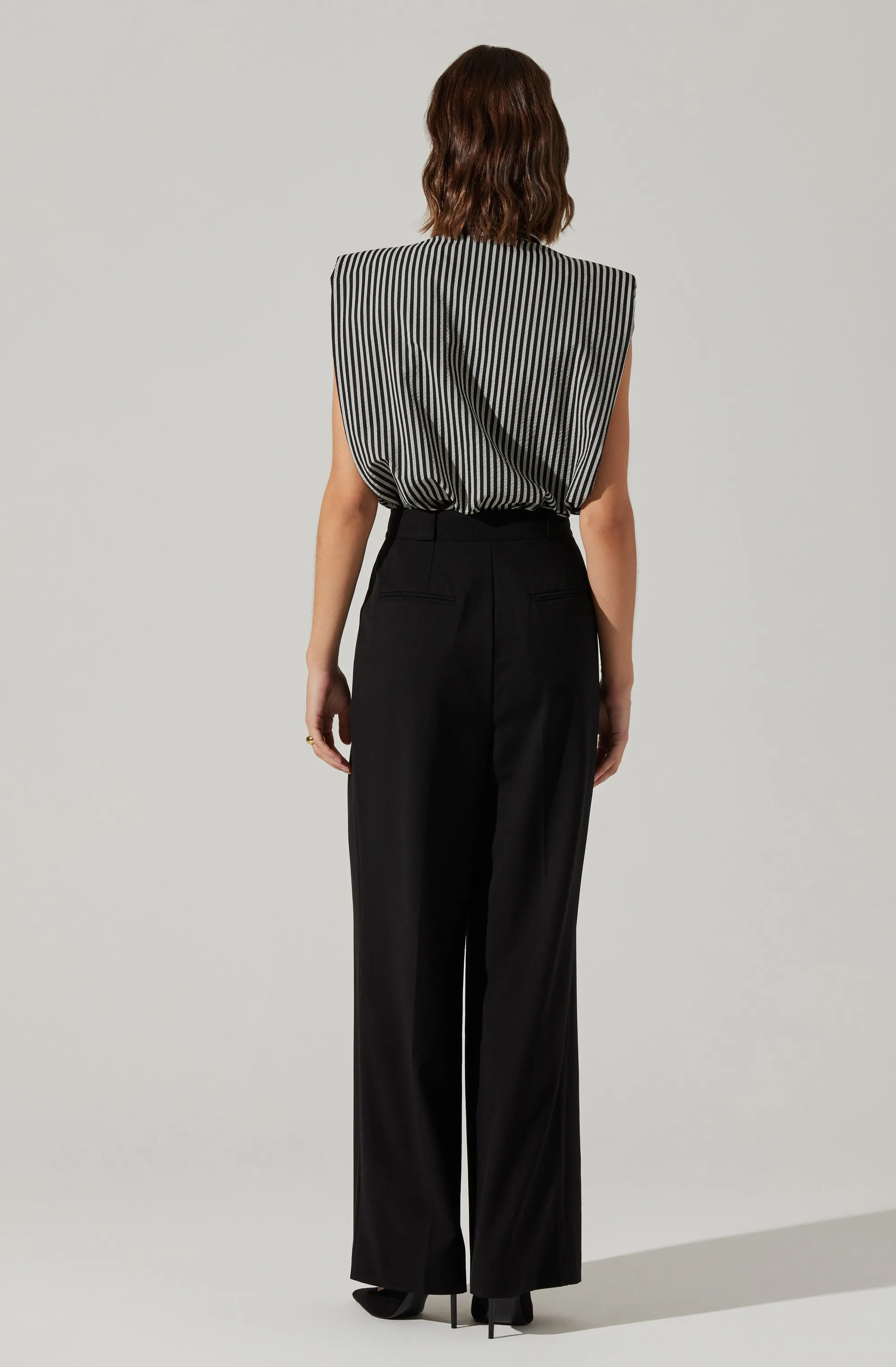 Elswyth Padded Shoulder Button-Up Top sold by Astr product image thumbnail 4