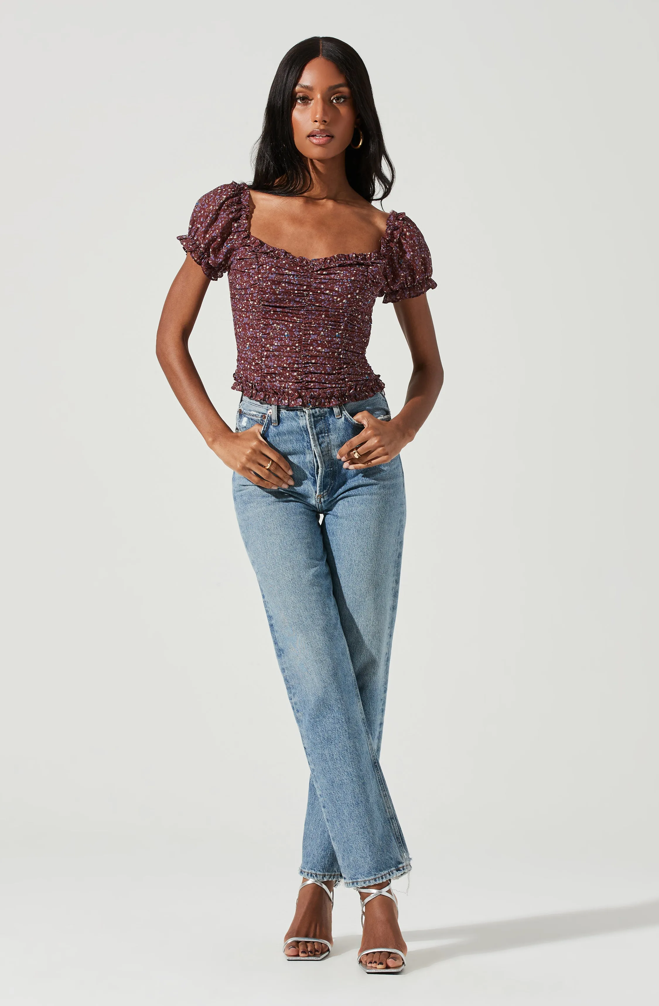 Helena Floral Ruched Top sold by Astr product image thumbnail 2