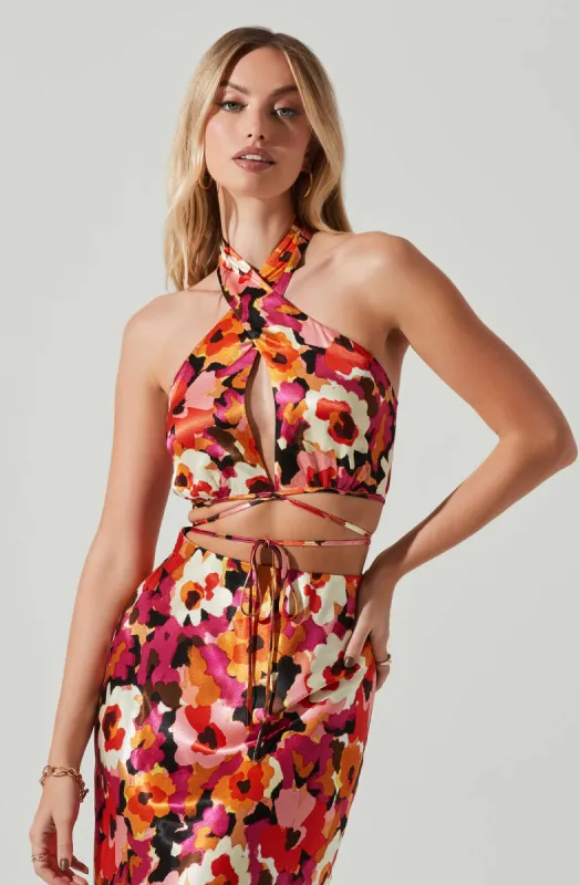 Adonia Floral Halter Top sold by Astr