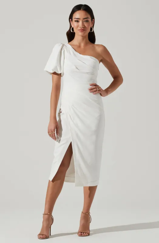 Joelle One Shoulder Midi Dress sold by Astr